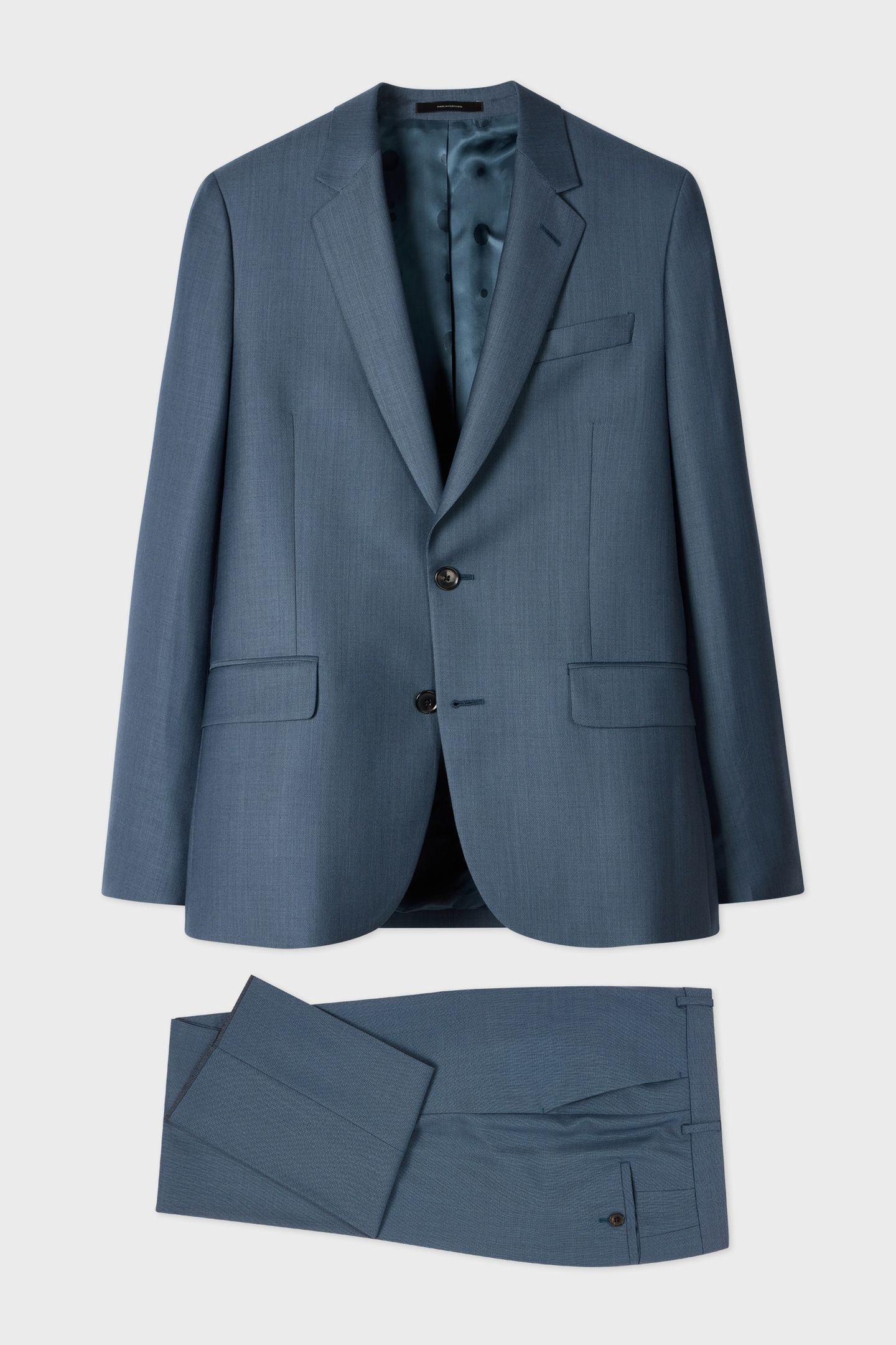 MENS TAILORED FIT 2 BUTTON SUIT PETROL BLUE 3