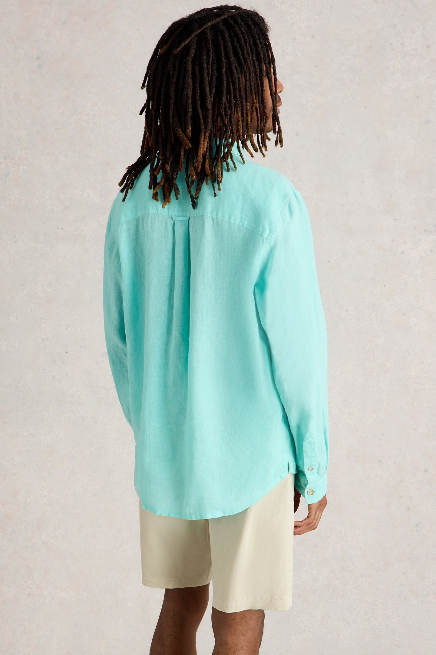KESWICK LS LINEN SHIRT BRIGHT BLUE 3