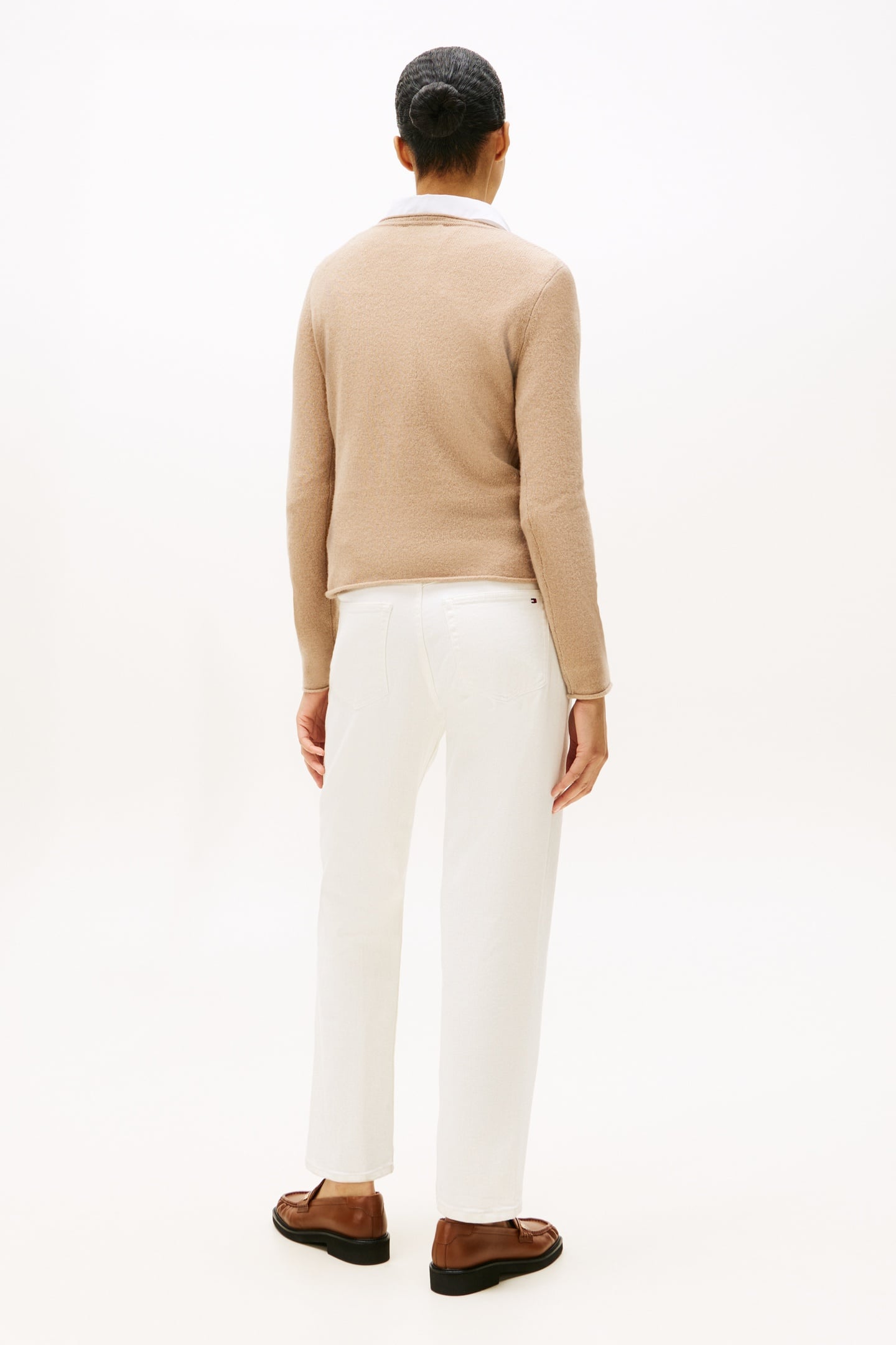 SOFT WOOL V-NECK LOOSE SWEATER SAFARI CANVAS HEATHER 3