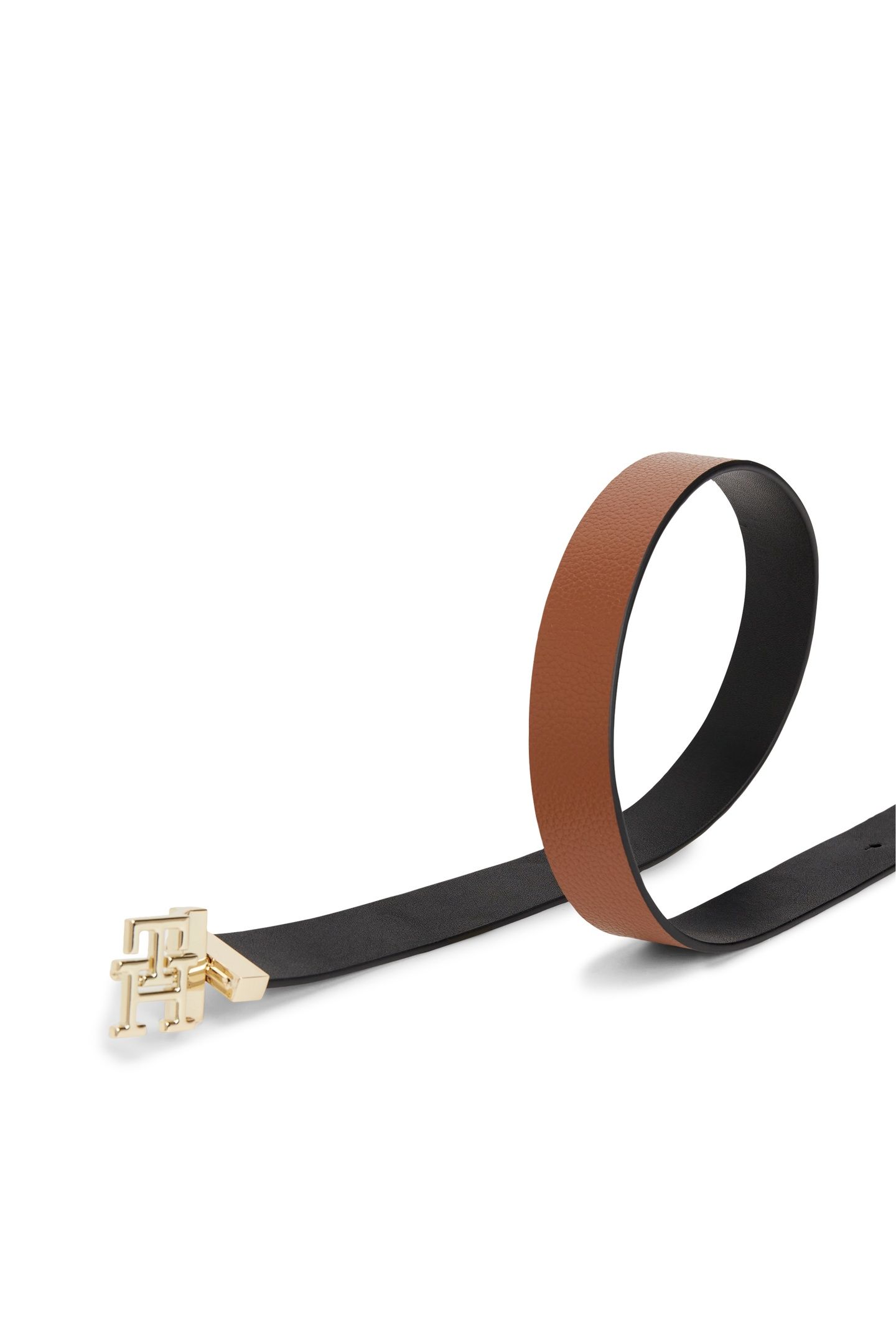 TH LOGO REV 3.0 PEBBLE BELT BLACK/COGNAC 6
