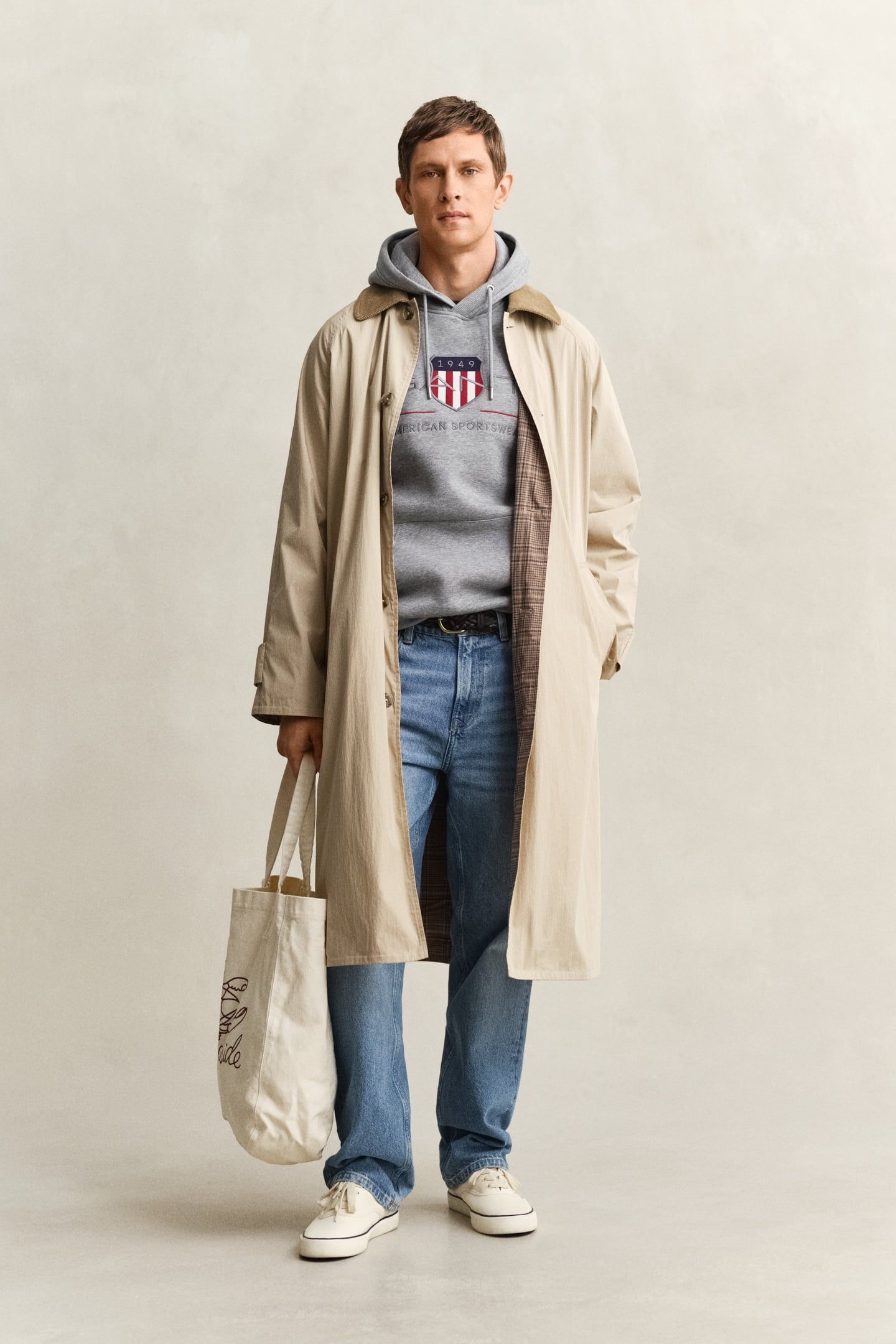 ARCHIVE SHIELD HOODIE GREY MELANGE 3