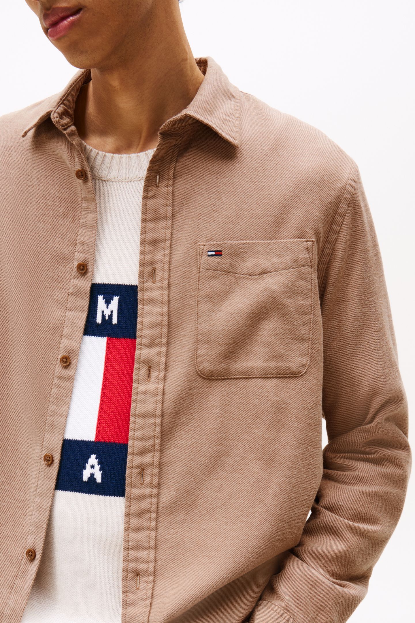 TJM REG FLANNEL SHIRT PECAN NUT 5