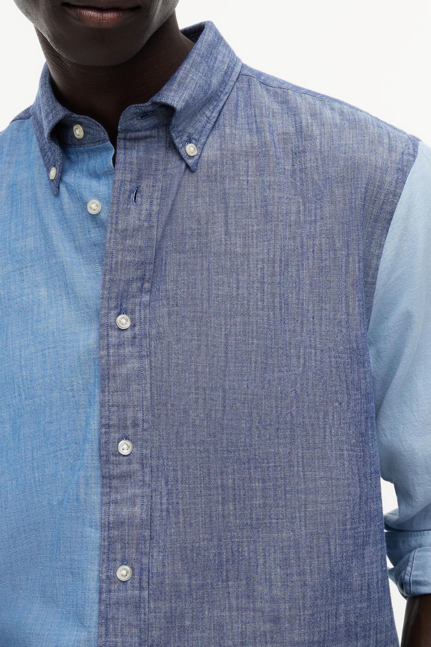 CHAMBRAY BLOCKING MID BLUE/CHECK 5