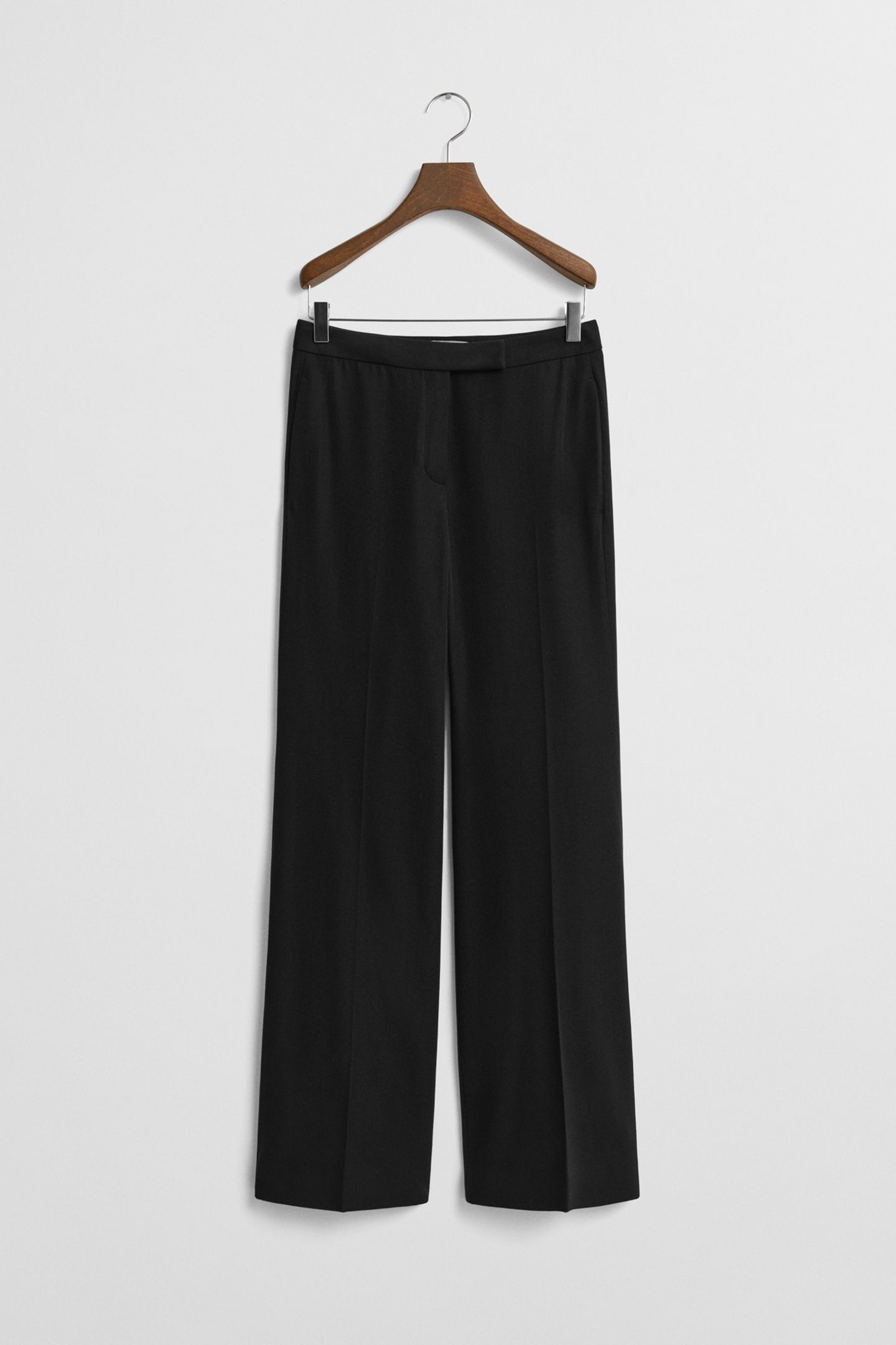 WOOL BLEND FLARE TUXEDO PANTS BLACK 3