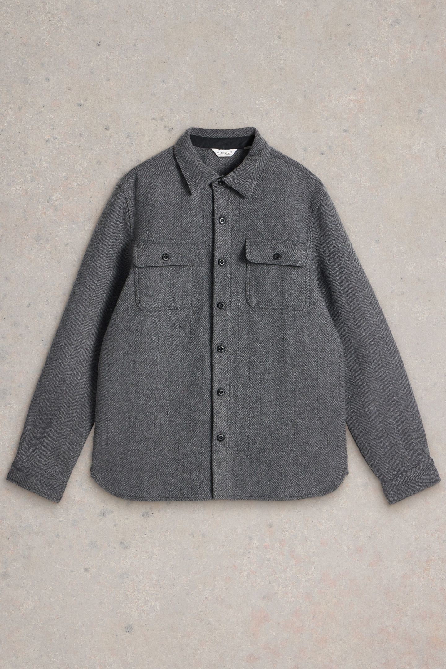 DARWEN HERRINGBONE OVERSHIRT GREY MULTI 3