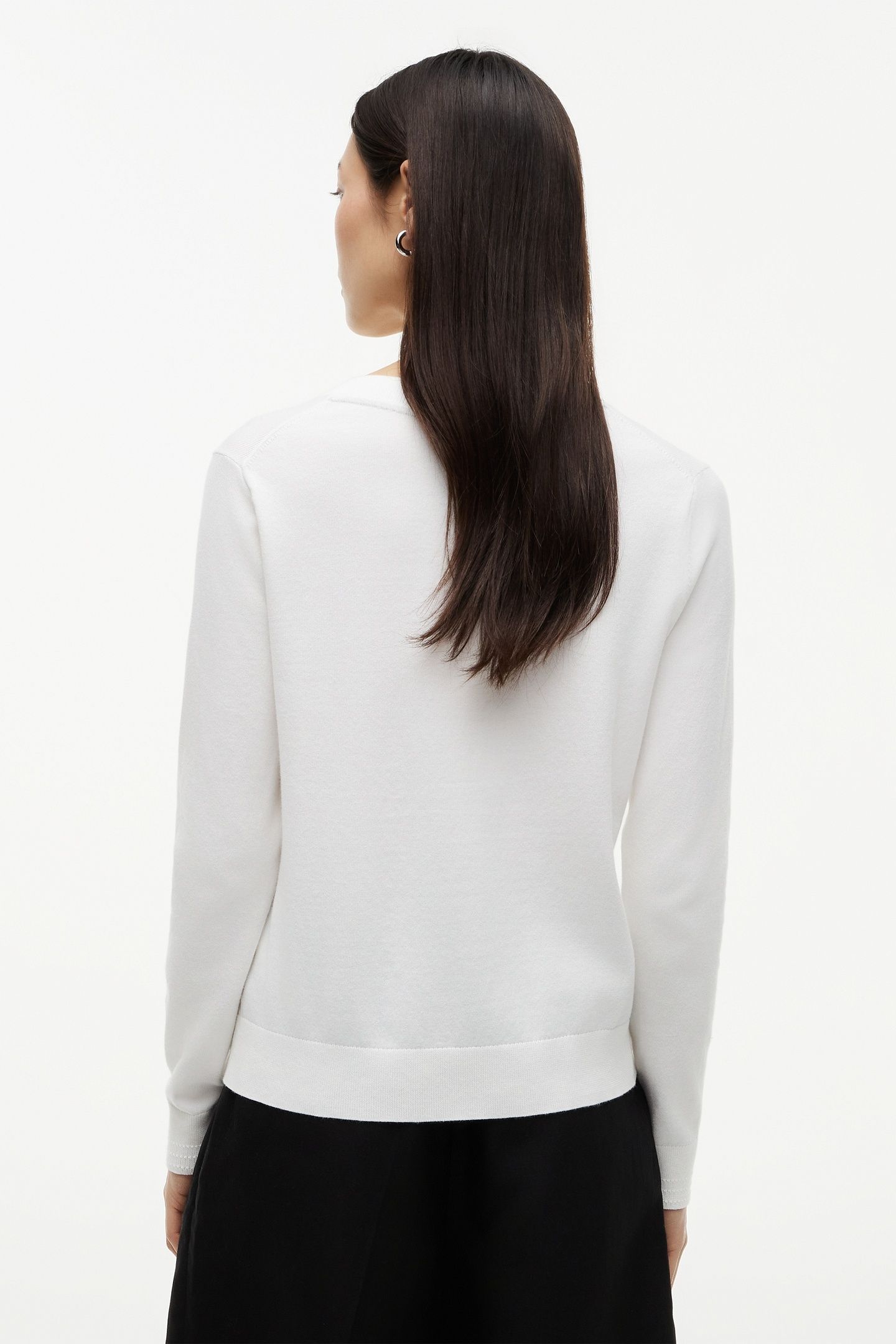 CO JERSEY STITCH V-NECK ECRU 5