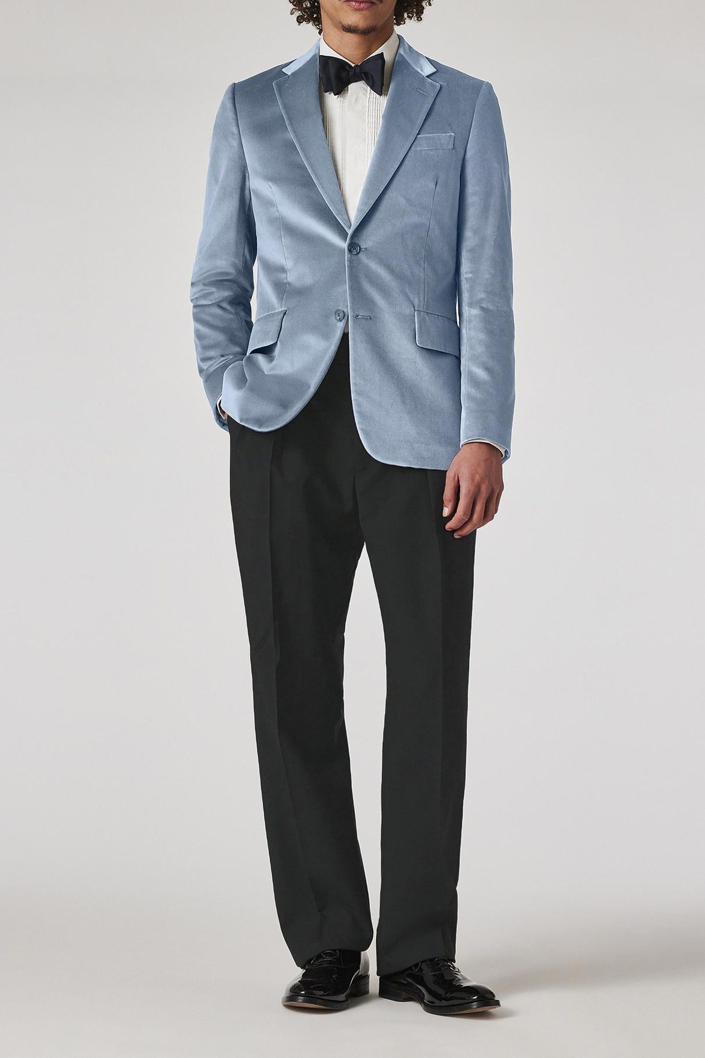 MENS TAILORED FIT 2 BUTTON JACKET LIGHT BLUE 2