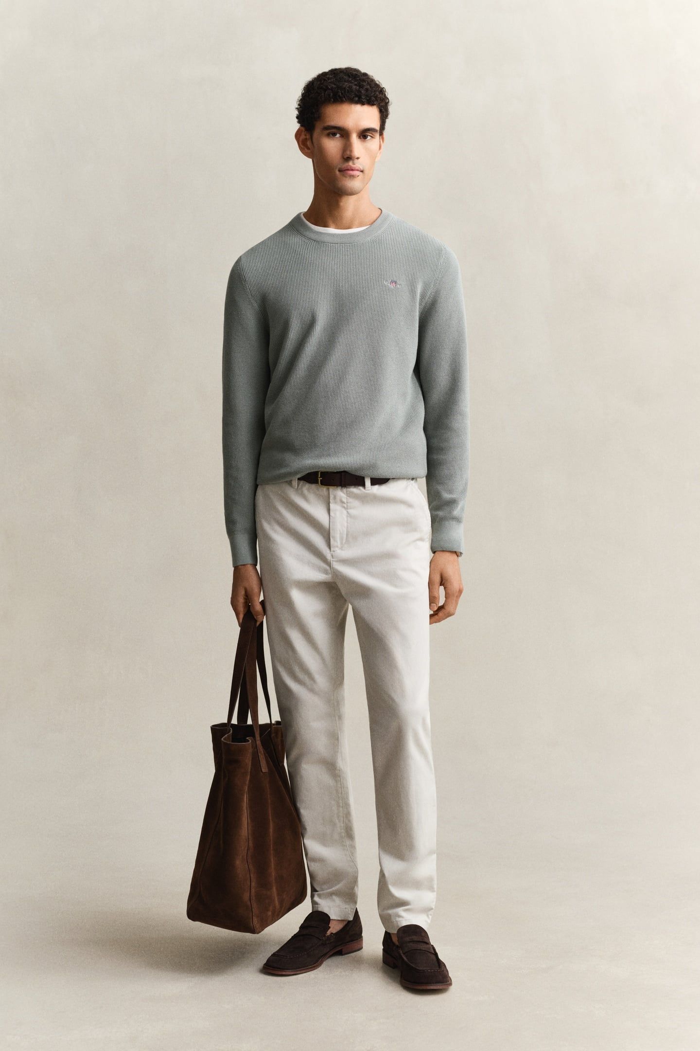 WAFFLE KNIT SWEATER CERAMIC GREY 4