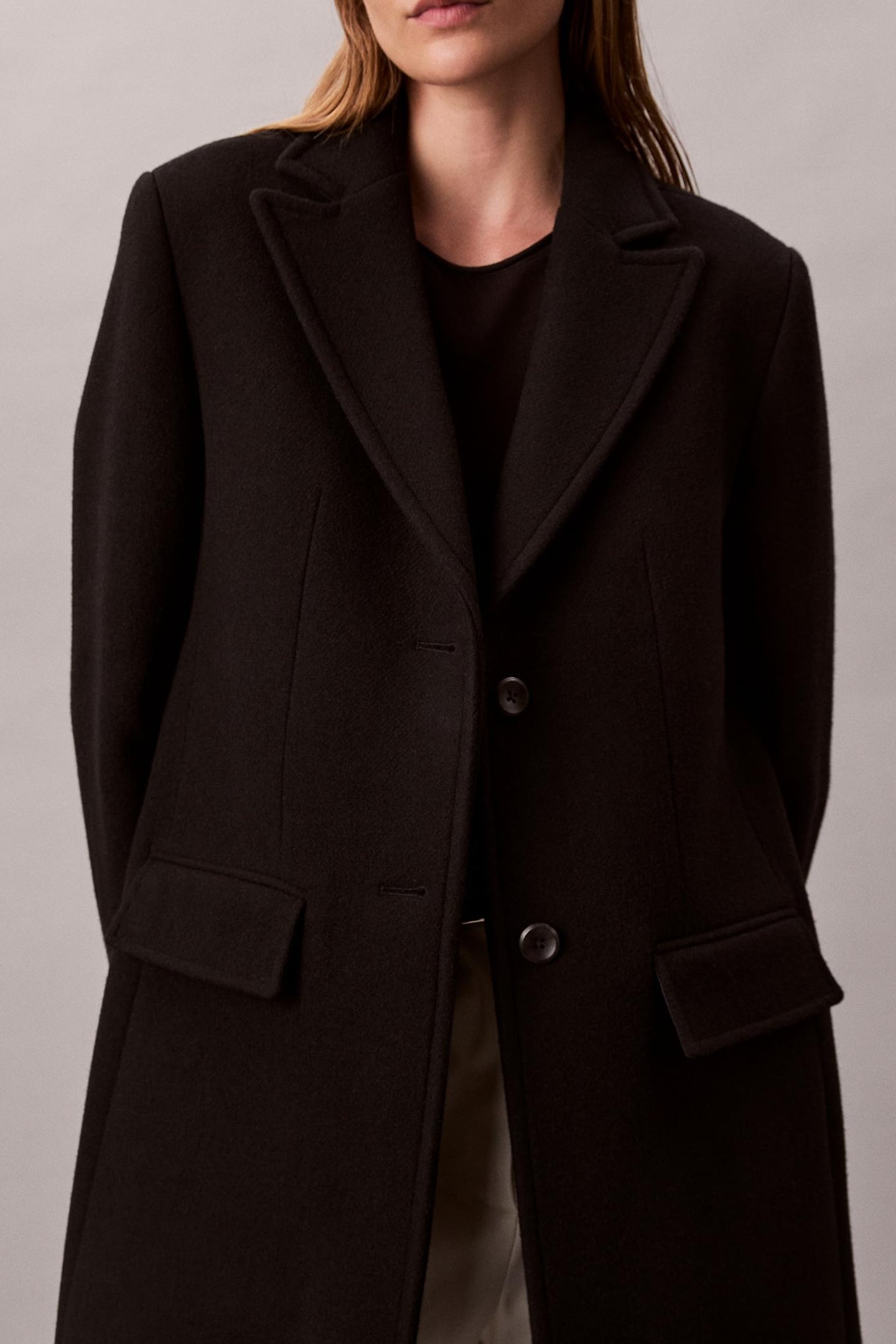 TAILORED SINGLE BREASTED COAT BLACK 5
