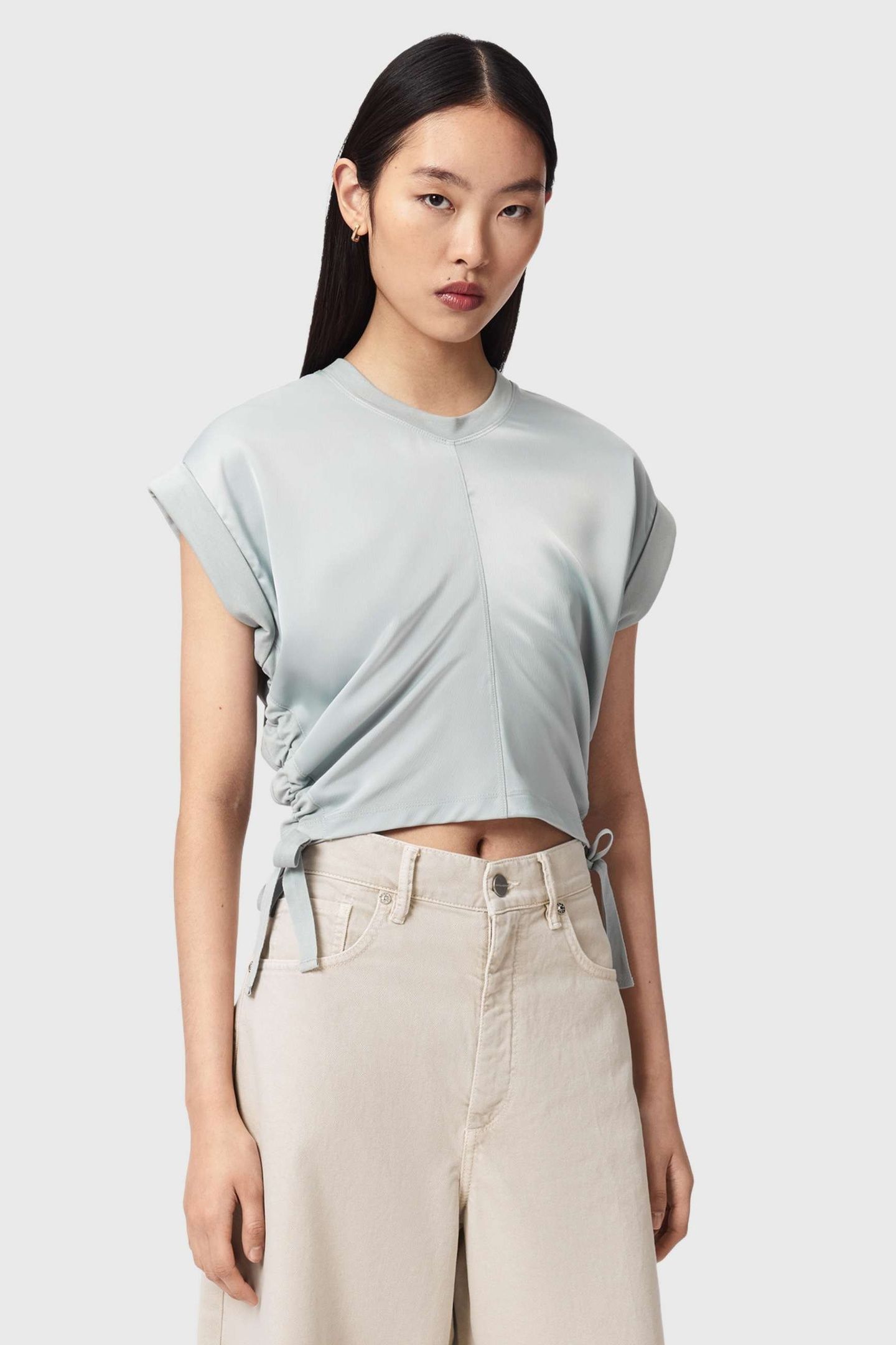 MIRA SATIN TEE HIGH RISE BLUE 2