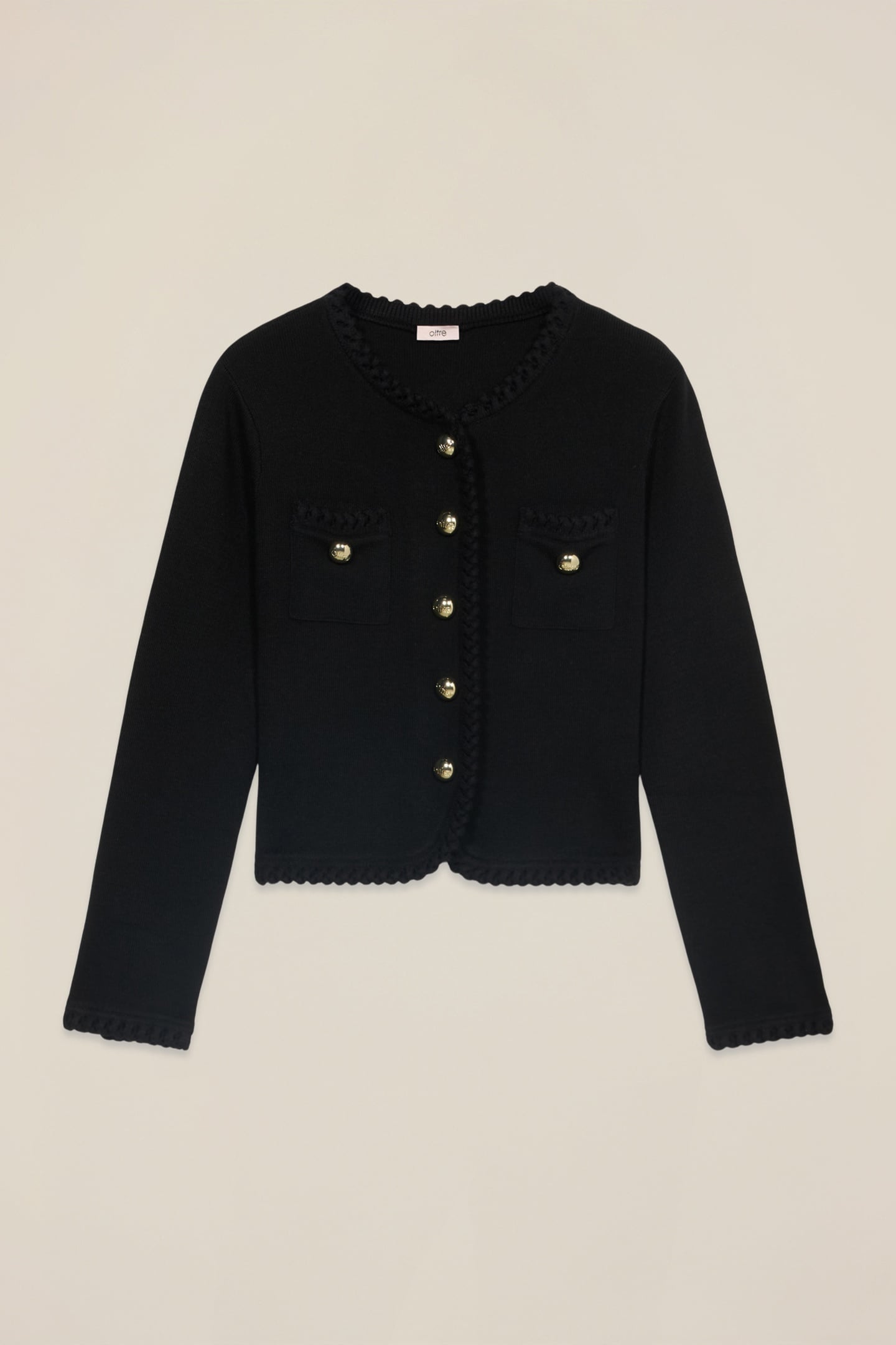 KNITTED JACKET WITH WORKED EDGES BLACK 3