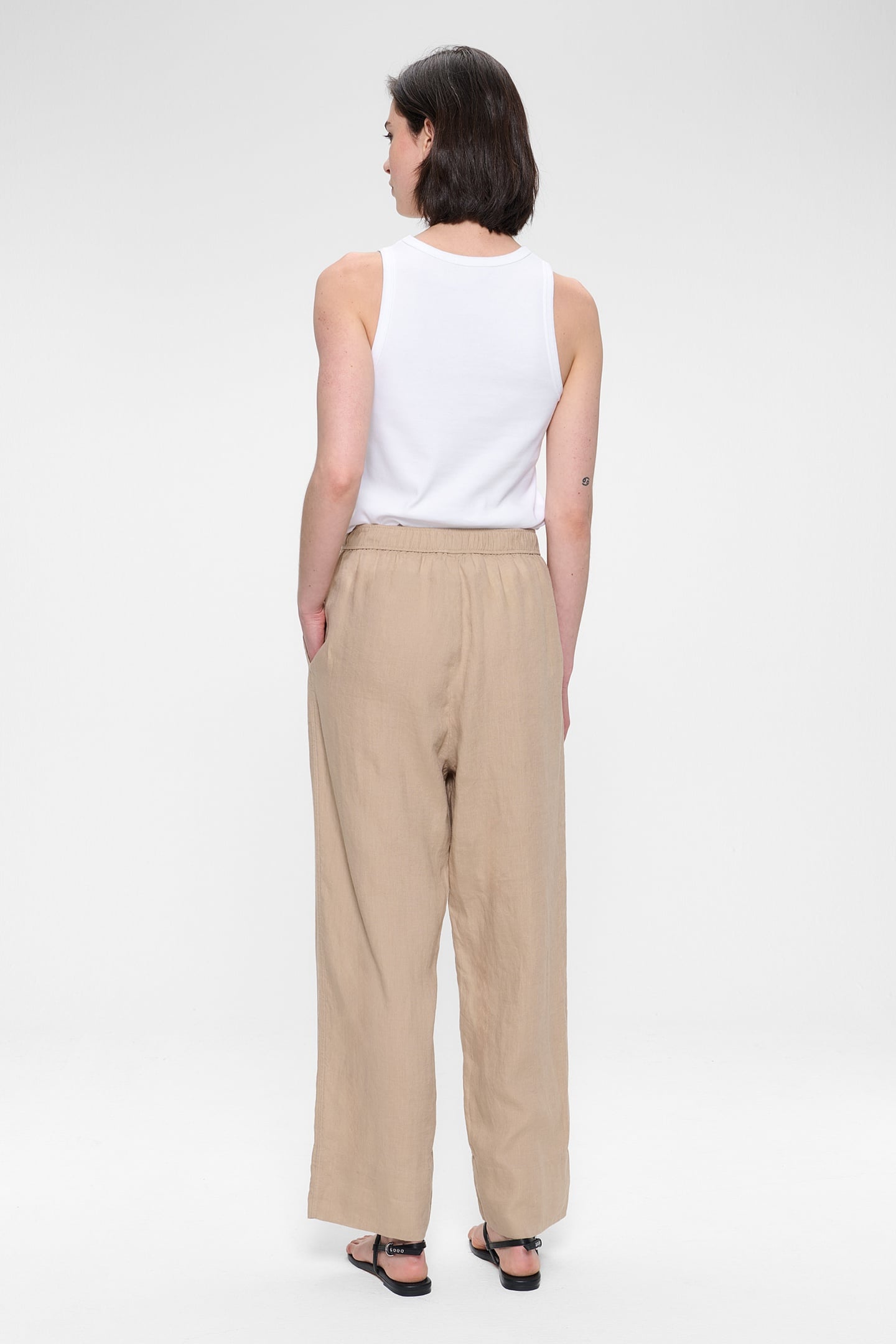 WASHED LINEN SOPHIE PANTS MARBLE 2