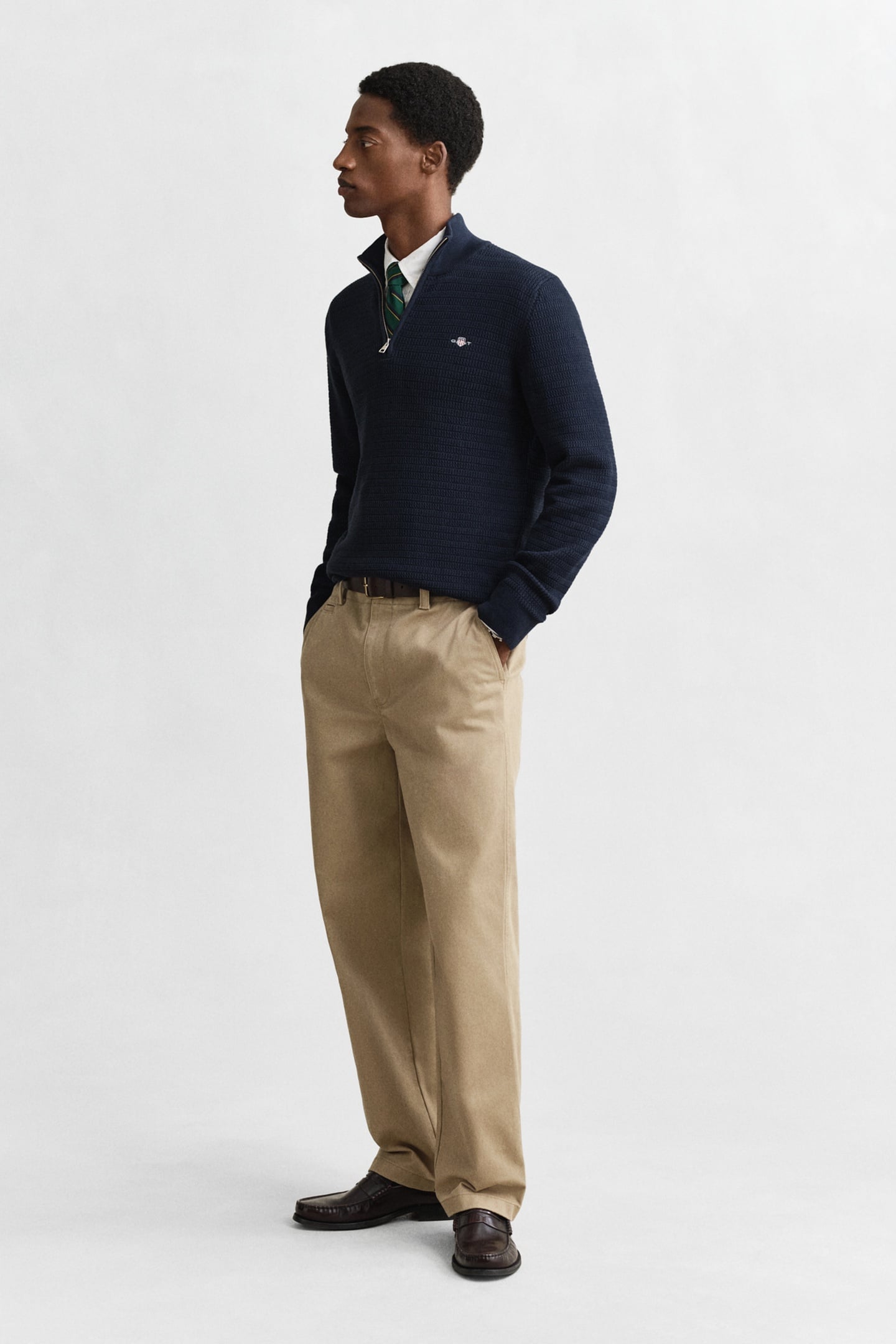 MINI CABLE HALF ZIP EVENING BLUE 3