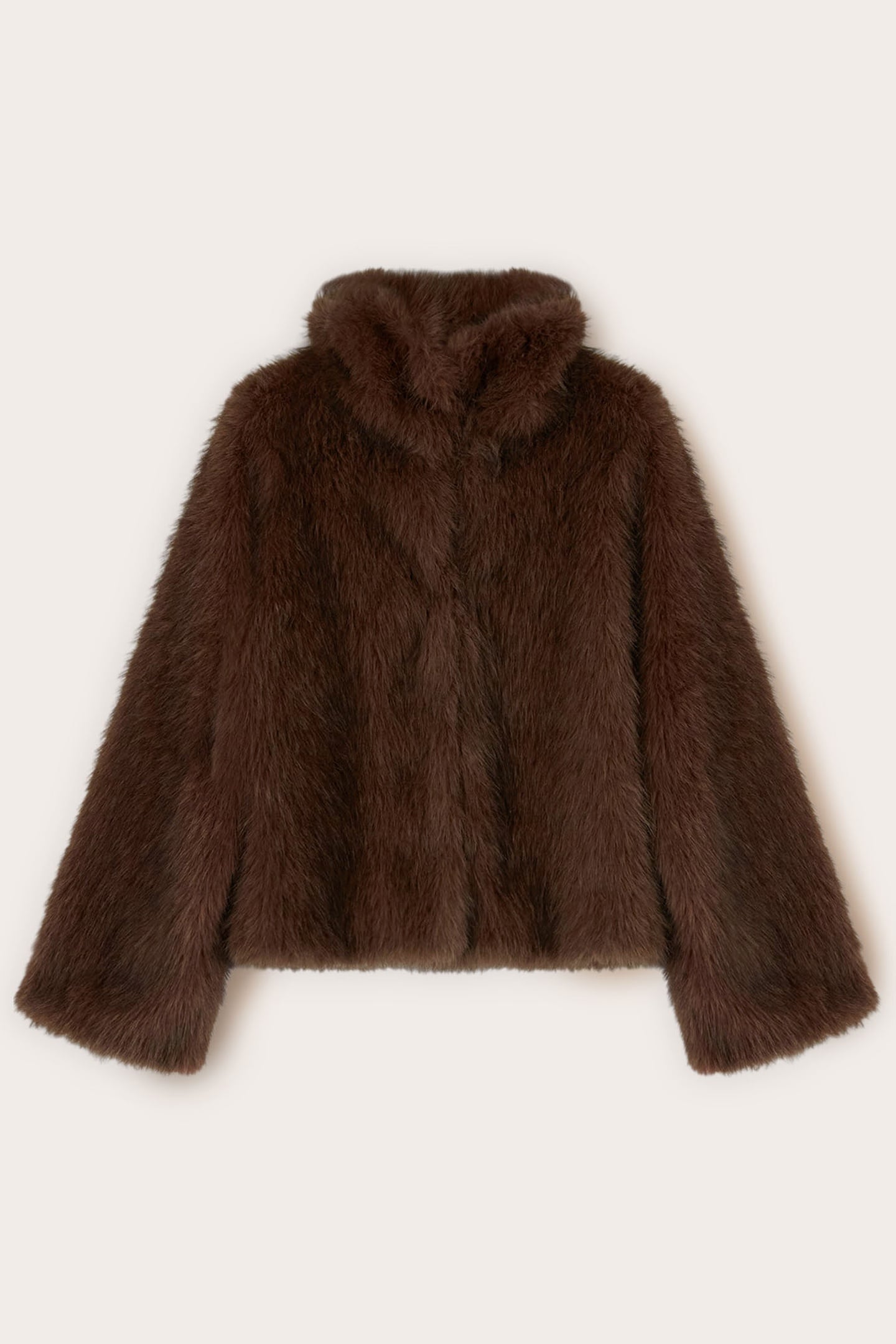 SHORT JACKET WITH HIGH COLLAR BROWN 5