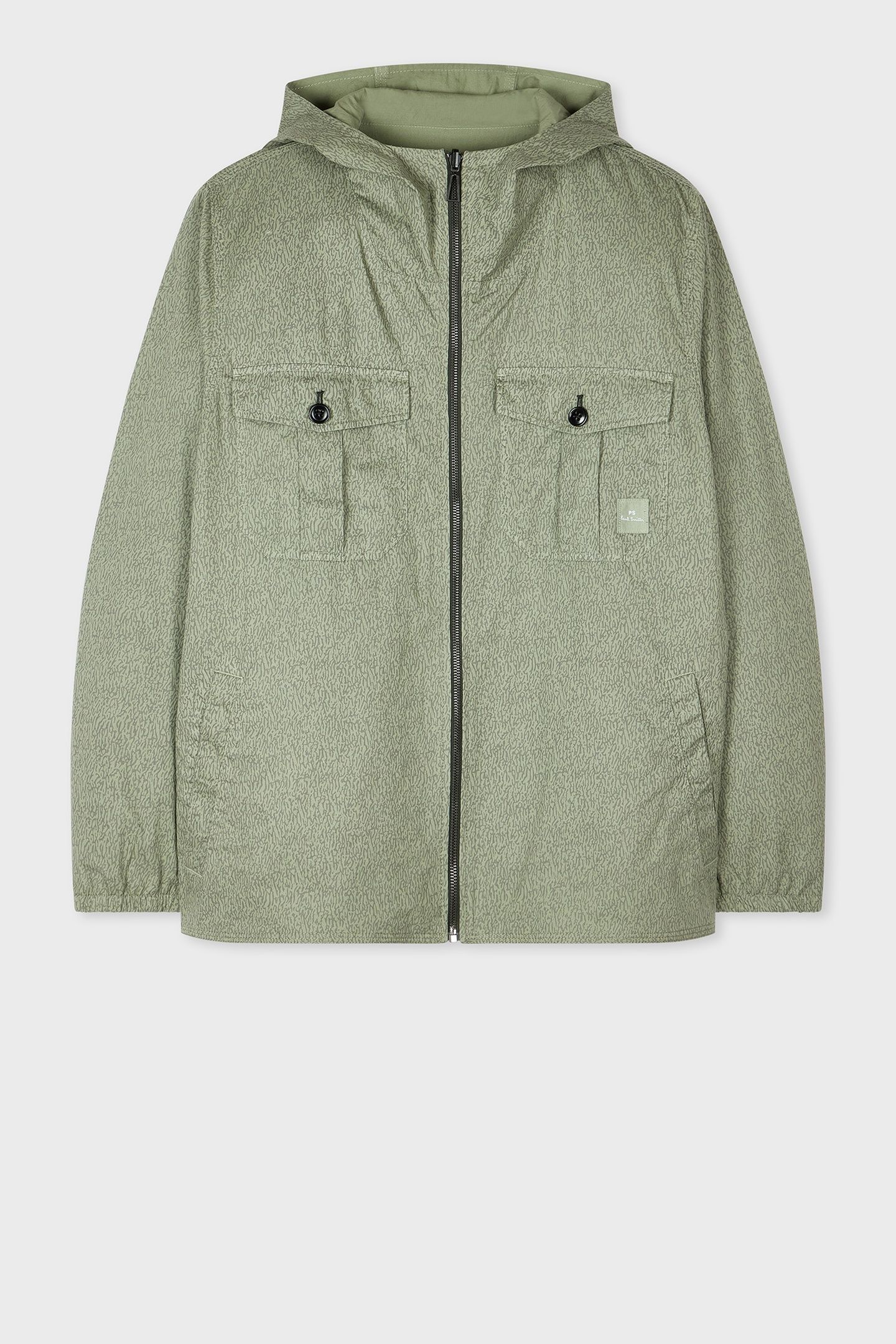 MENS REVERSIBLE HOODED JACKET LT GREYISH GREEN 3