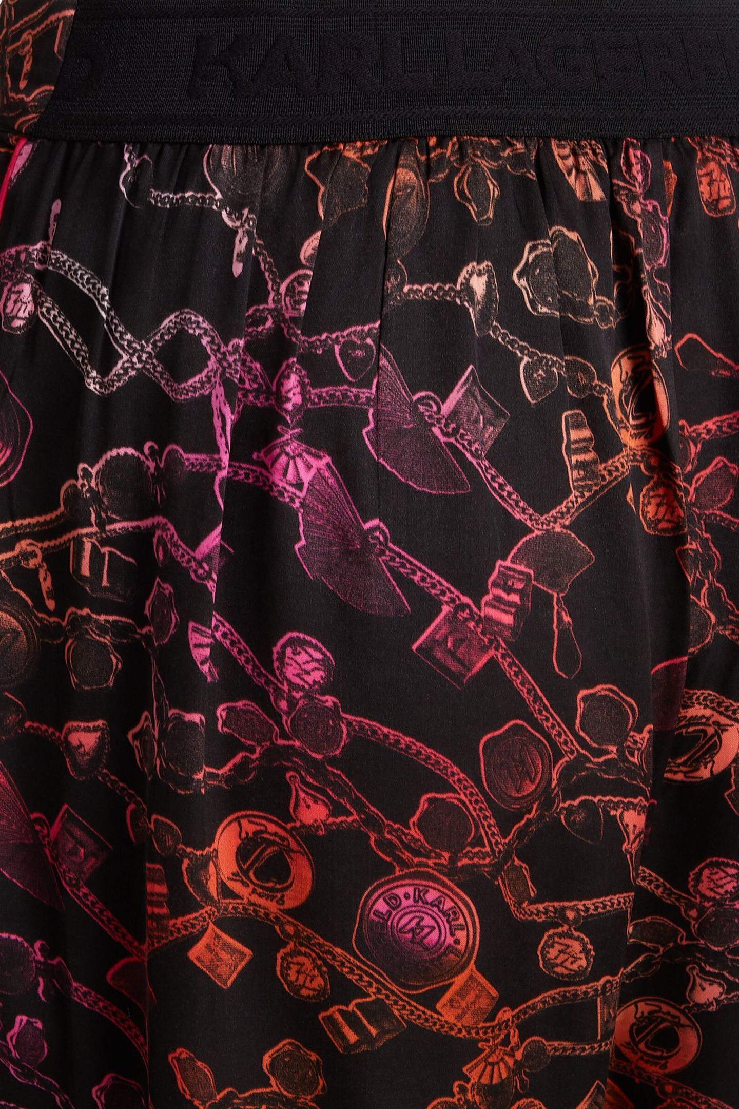 SATIN CHAIN PRINT PANTS PINK 6