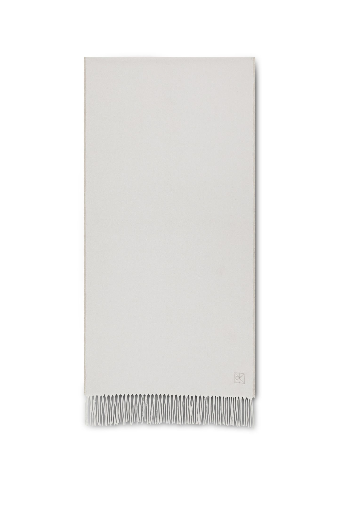 EMBLEM 2-TONE FRINGE SCARF LILY WHITE/CHATEAU 1
