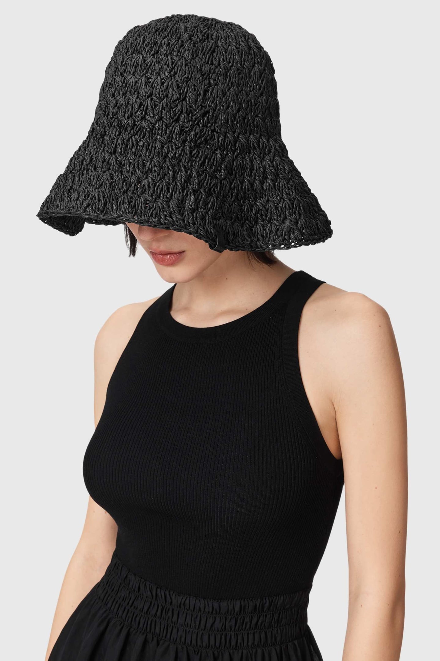 WILLOW STRAW HAT BLACK 1