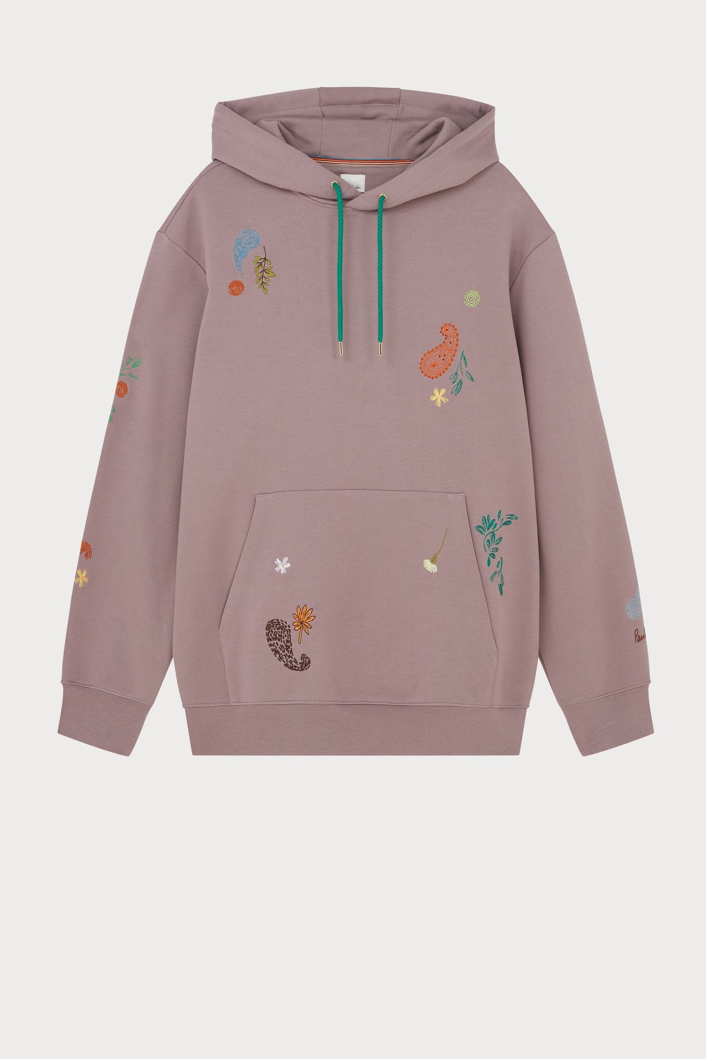 MENS HOODIE WITH EMBROIDERY MAUVE 1