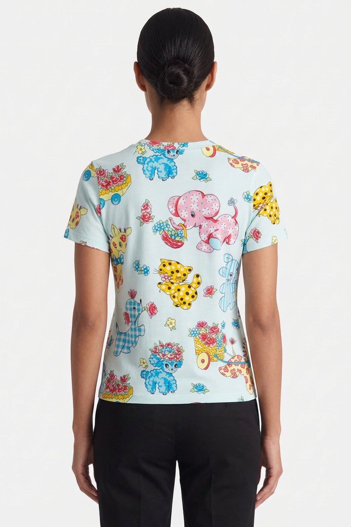 T-SHIRT IN JERSEY CALICO ANIMALS BLUE 2