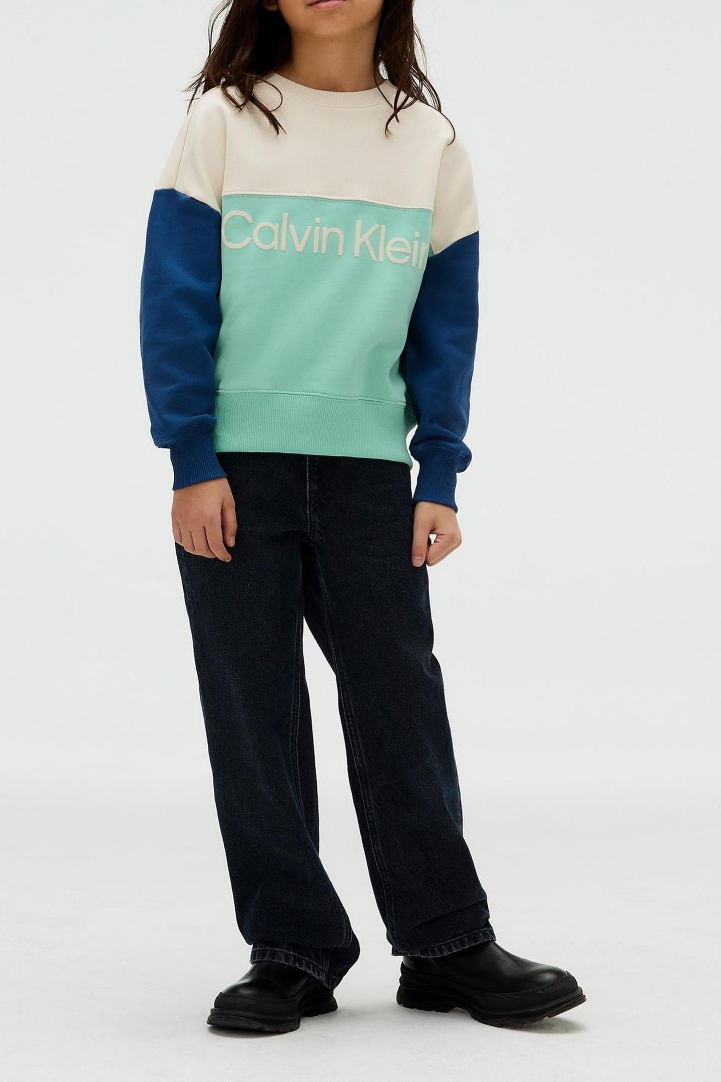 BOYS TERRY BLOCKING SWEATSHIRT TICKLED GREEN/BLUE/WHITECAP G 1