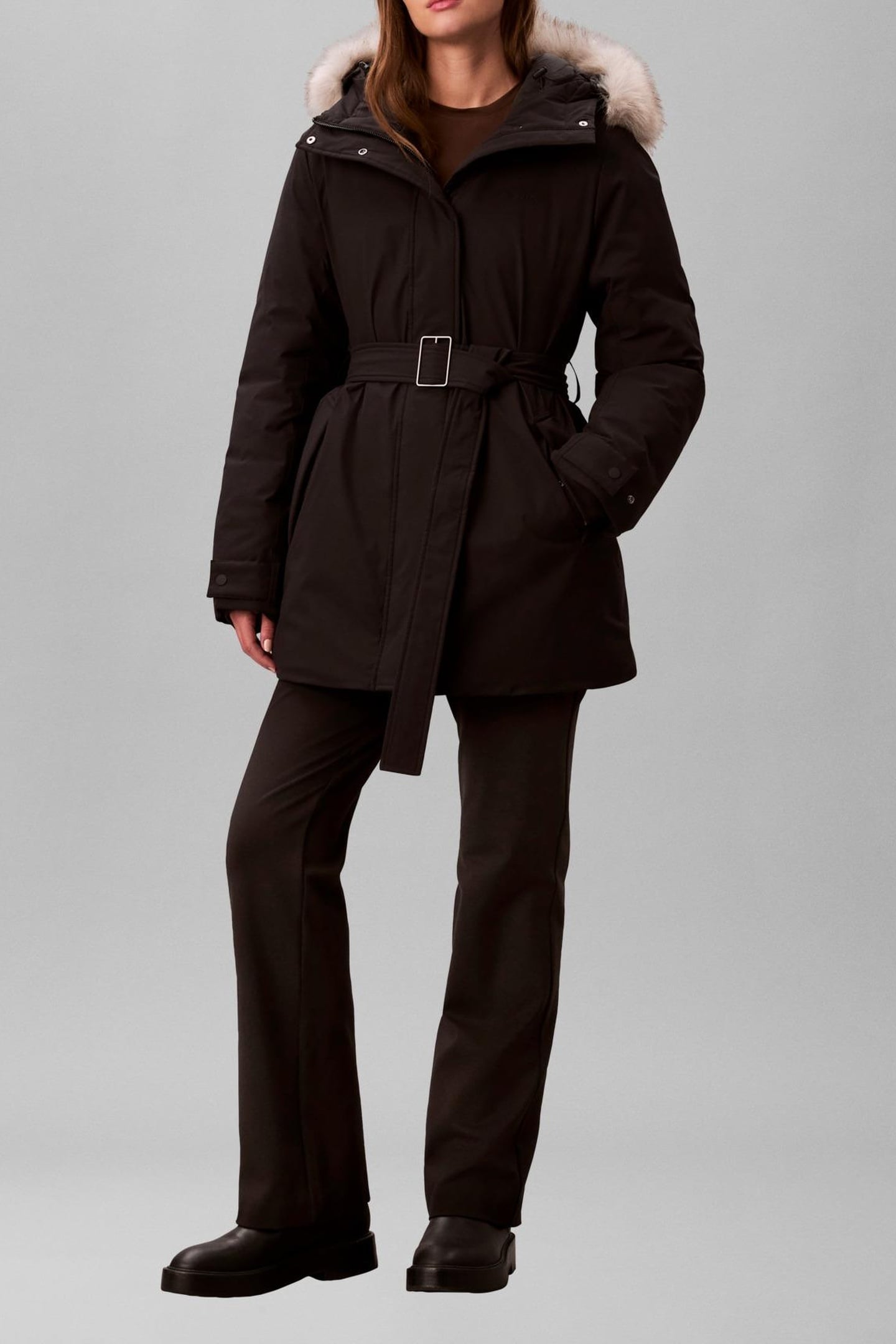 BELTED MATTE QUILTED COAT BLACK 1