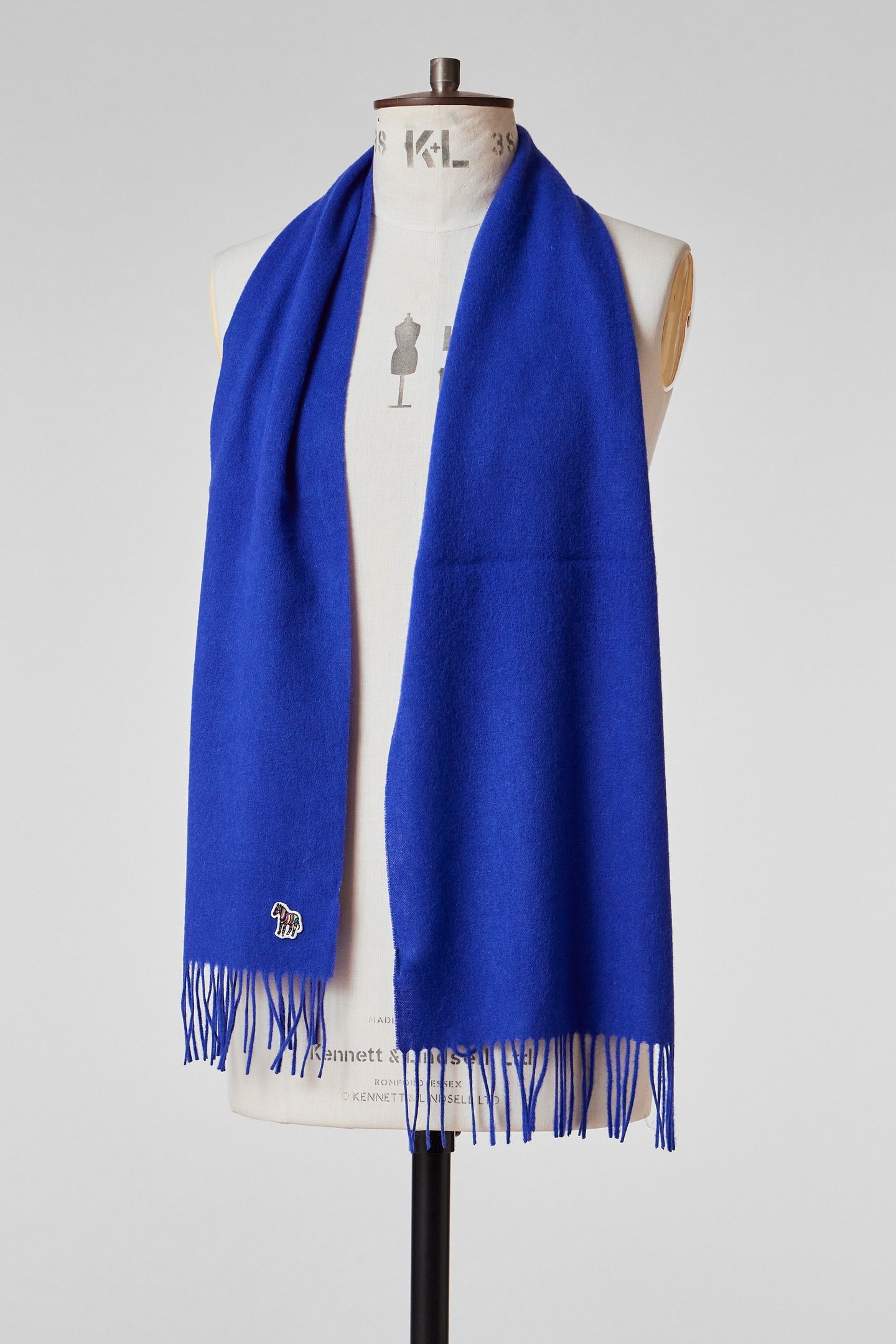 MEN SCARF ZEBRA COBALT BLUE 2