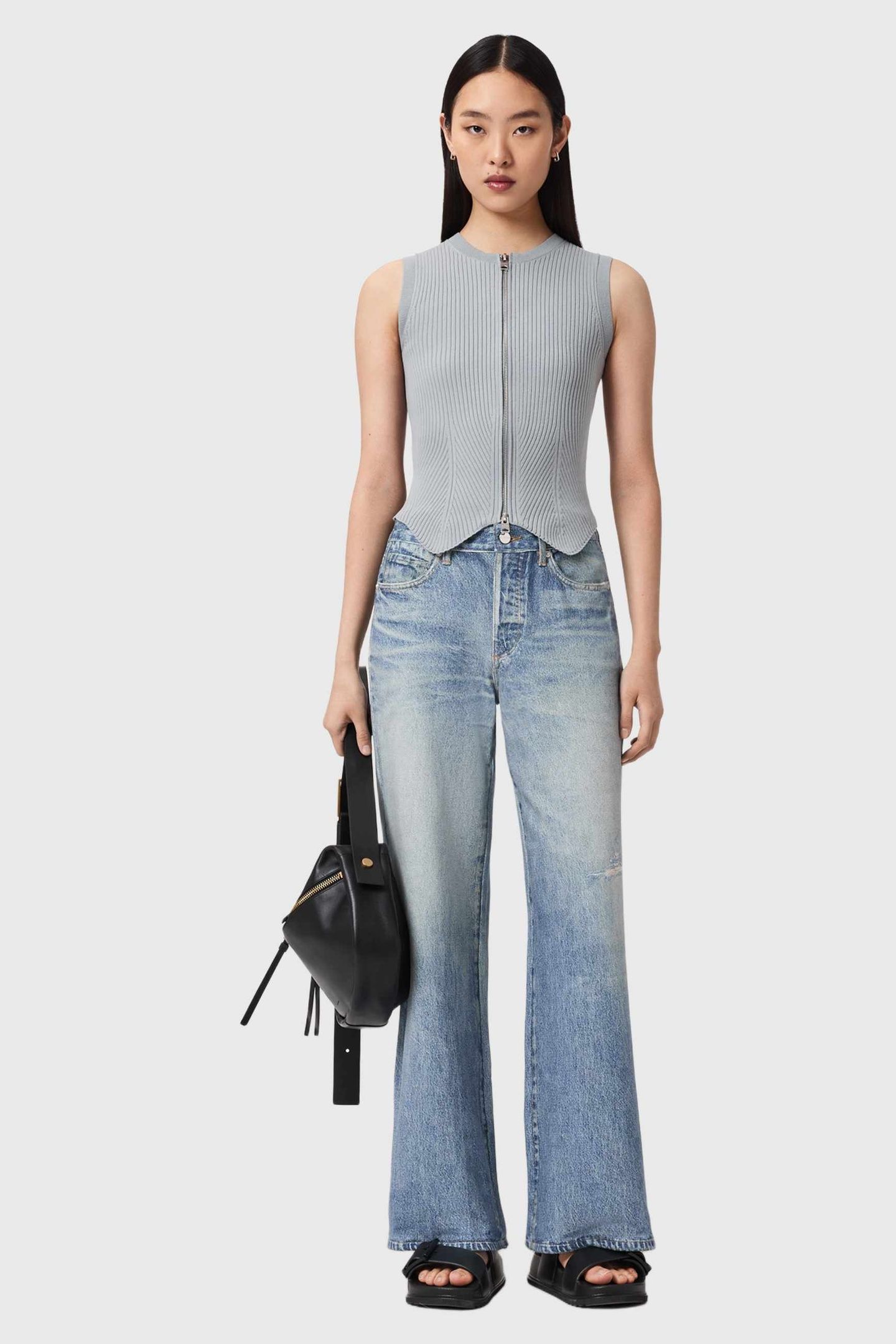 CRUZ ZIP WAISTCOAT STEEL BLUE 6