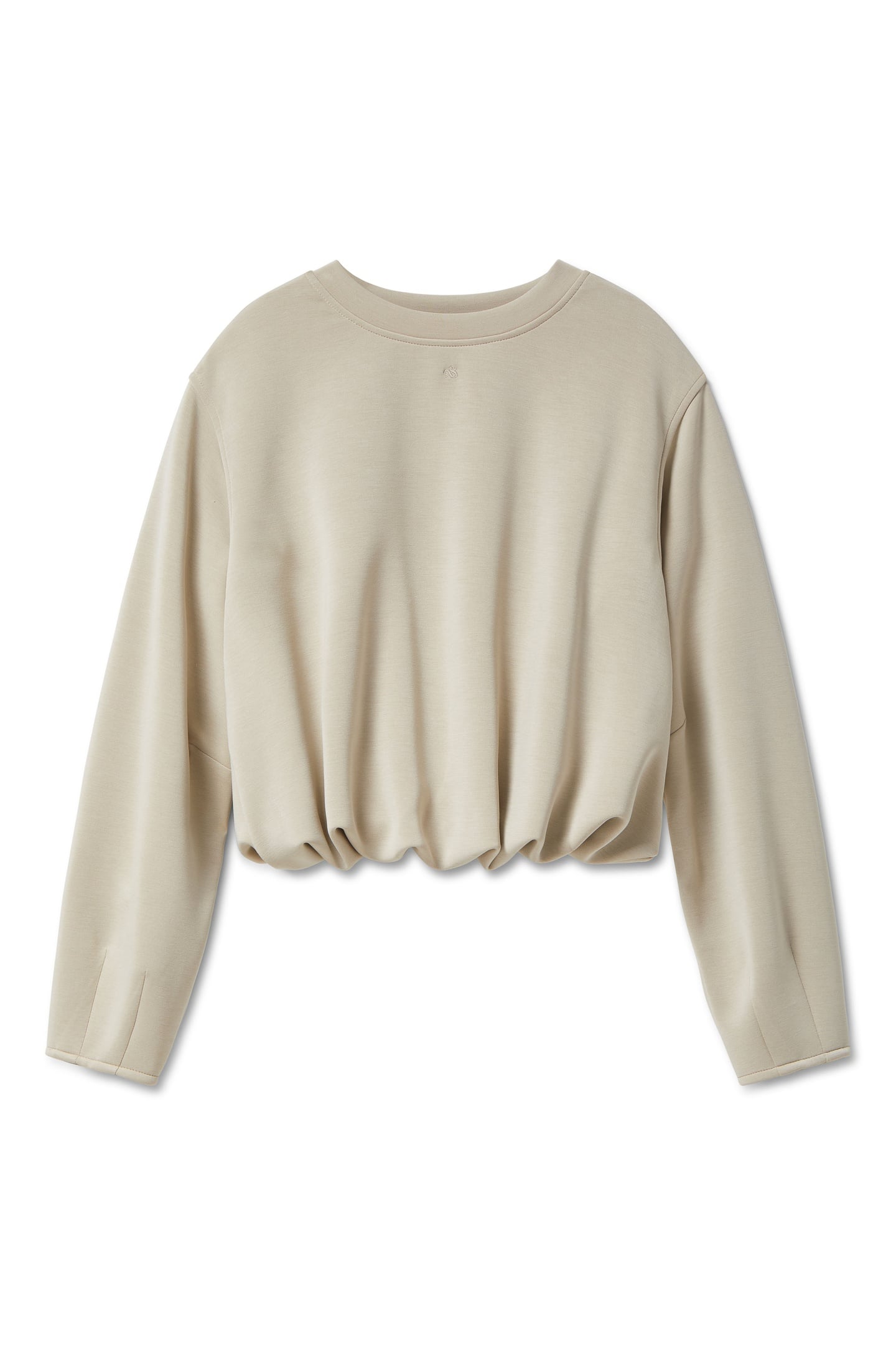 BUBBLE HEM CREWNECK FEATHER GRAY 5
