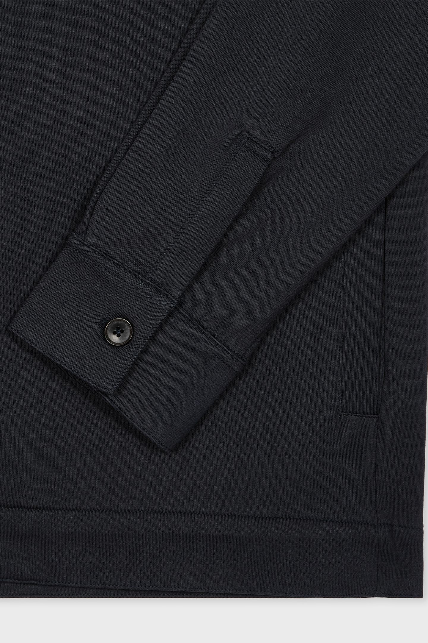 MENS S/C ZIP FRONT KNITTED SHIRT VERY DARK NAVY 4