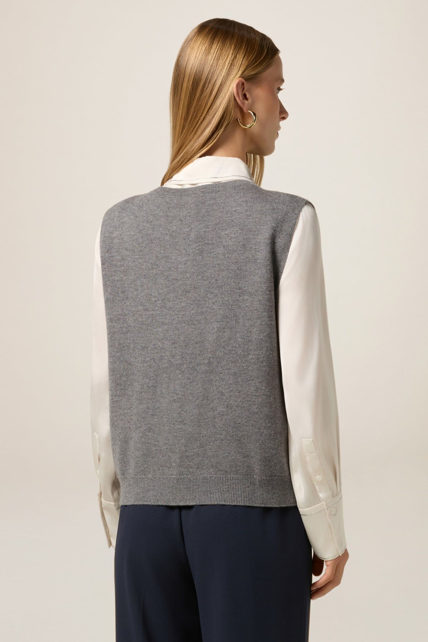 WOOL AND CASHMERE CARDIGAN WITH BUTTONS GREY 5
