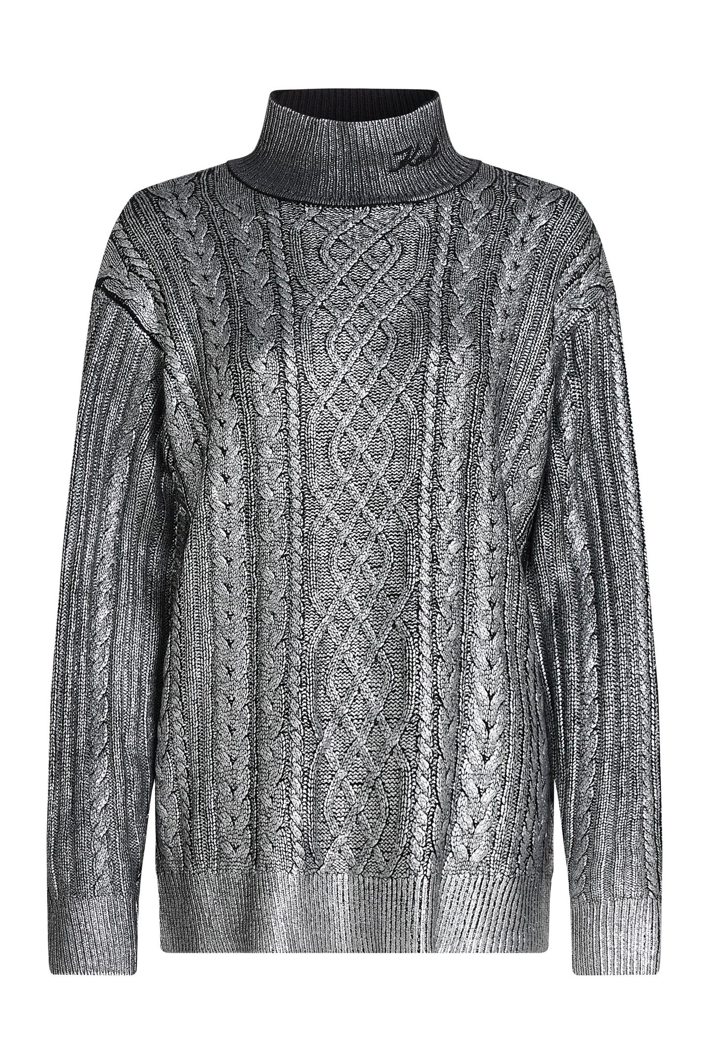 CABLE KNIT SWEATER GUNMETAL 4