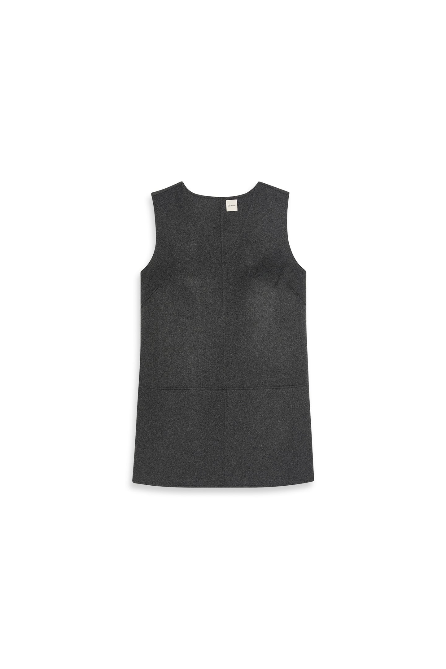 DOUBLEFACE V NECK DRESS GUNMETAL MELANGE 4