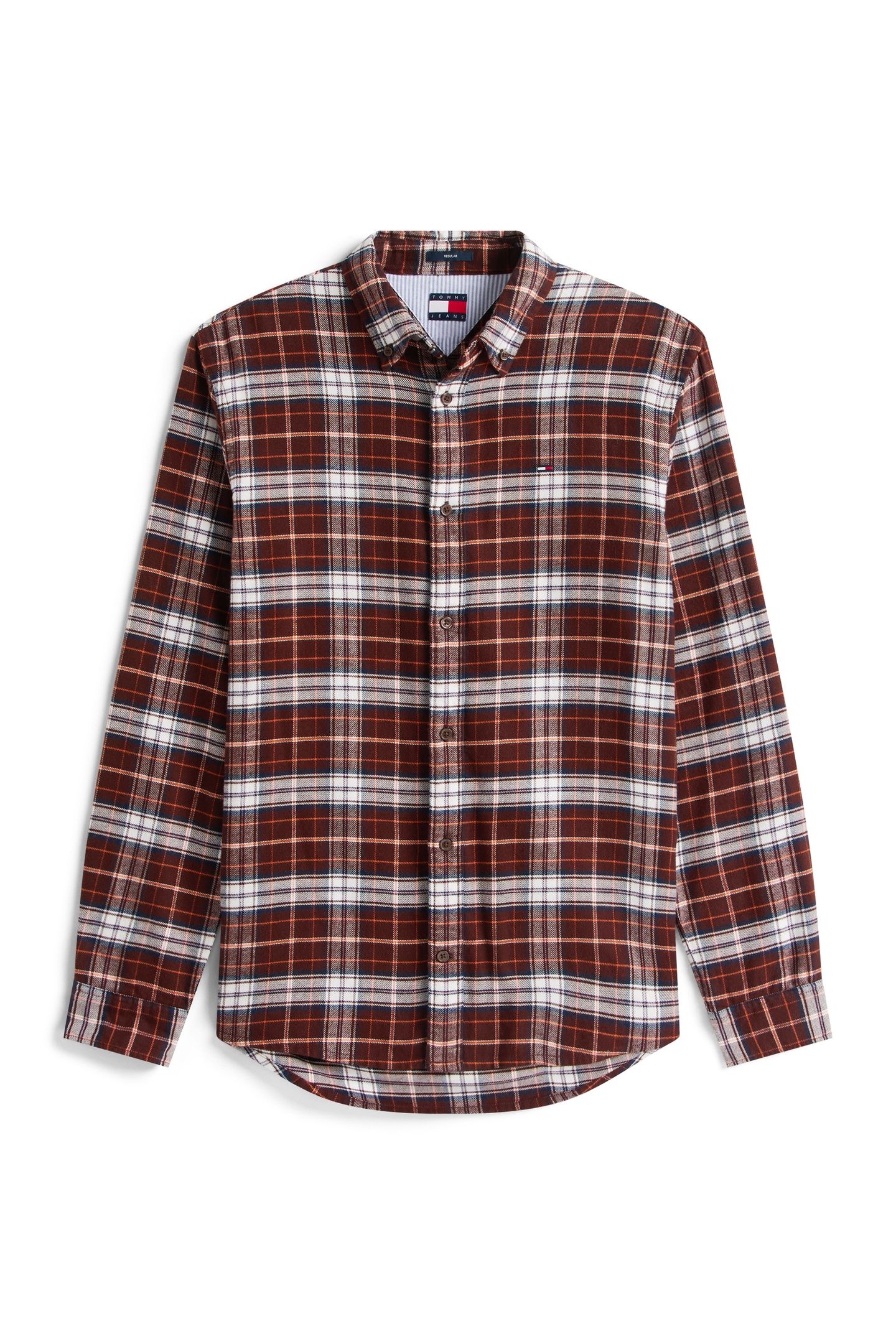 TJM REG FLANNEL CHECKED SHIRT RICH BROWN/BIG CHECK 4