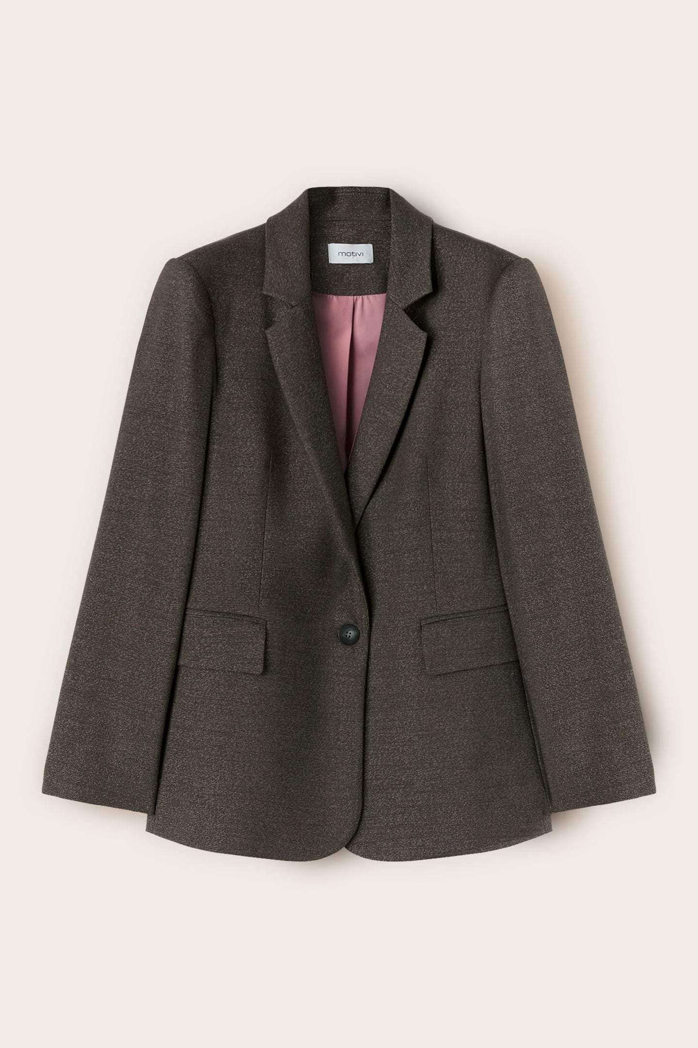 STRUCTURED BLAZER IN MIXED LUREX ARMORED FABRIC GREY 4