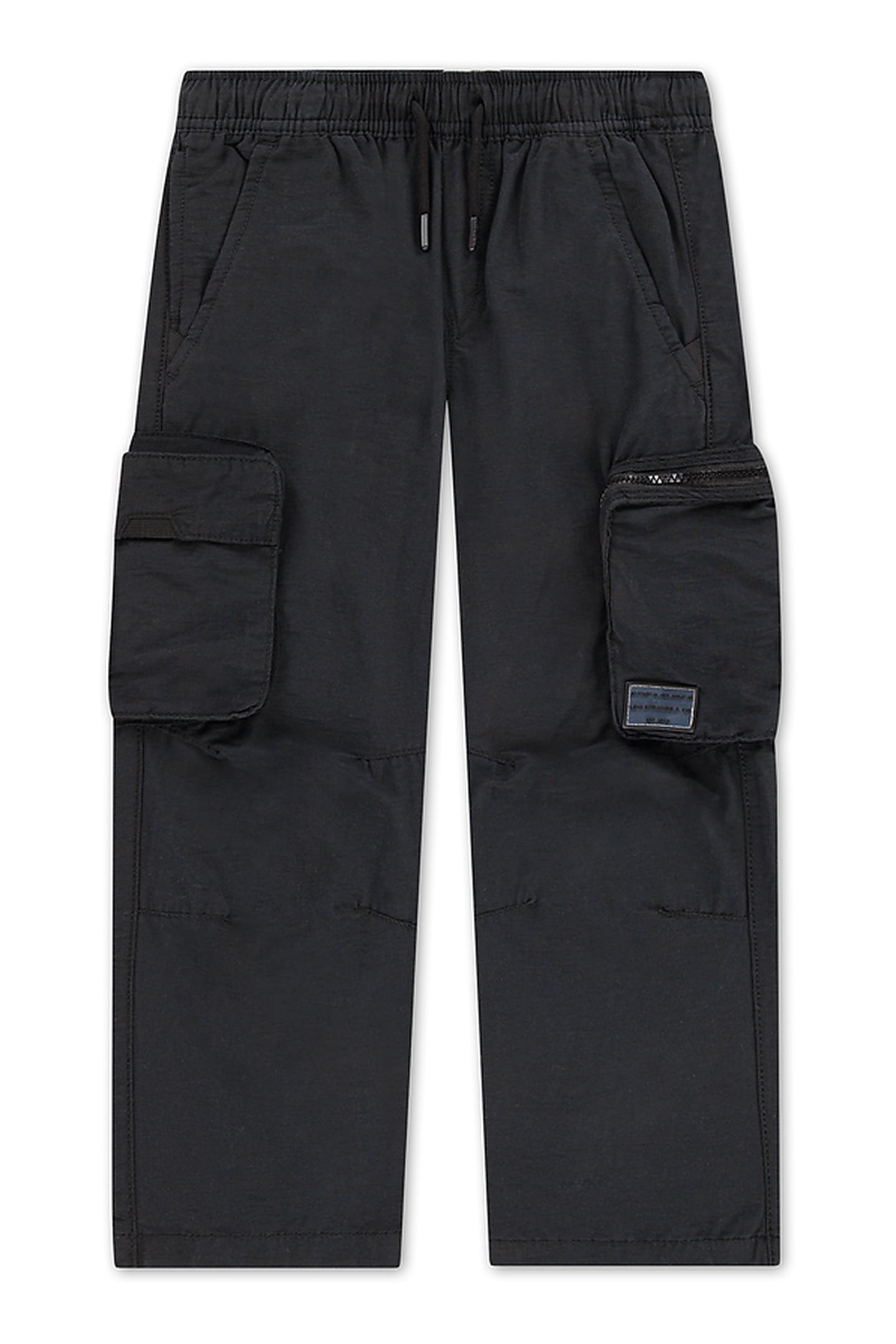 BOYS PARACHUTE CARGO PANTS JET BLACK 1