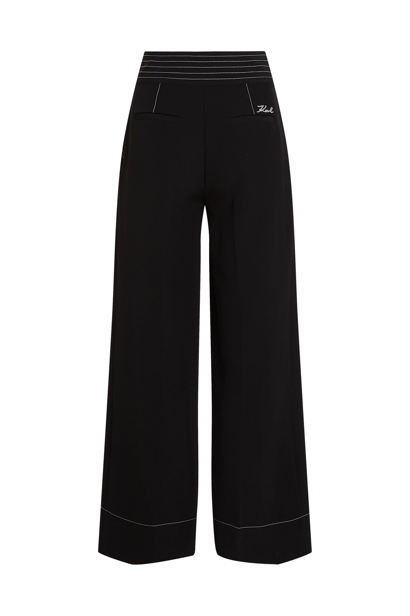 CONTRAST STITCH PANTS BLACK 4