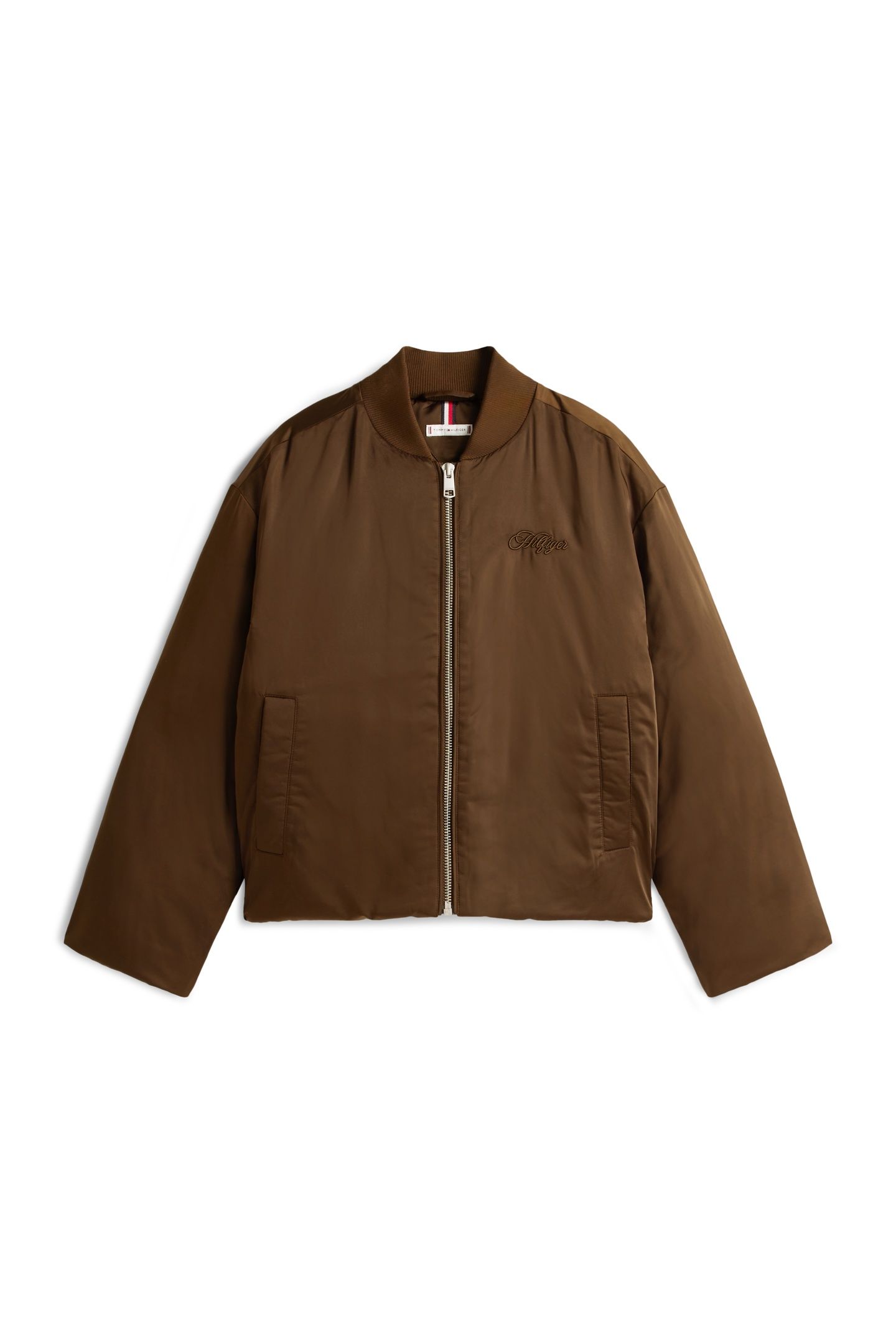 SATEEN PADDED RELAXED BOMBER CHESTNUT FUDGE 4