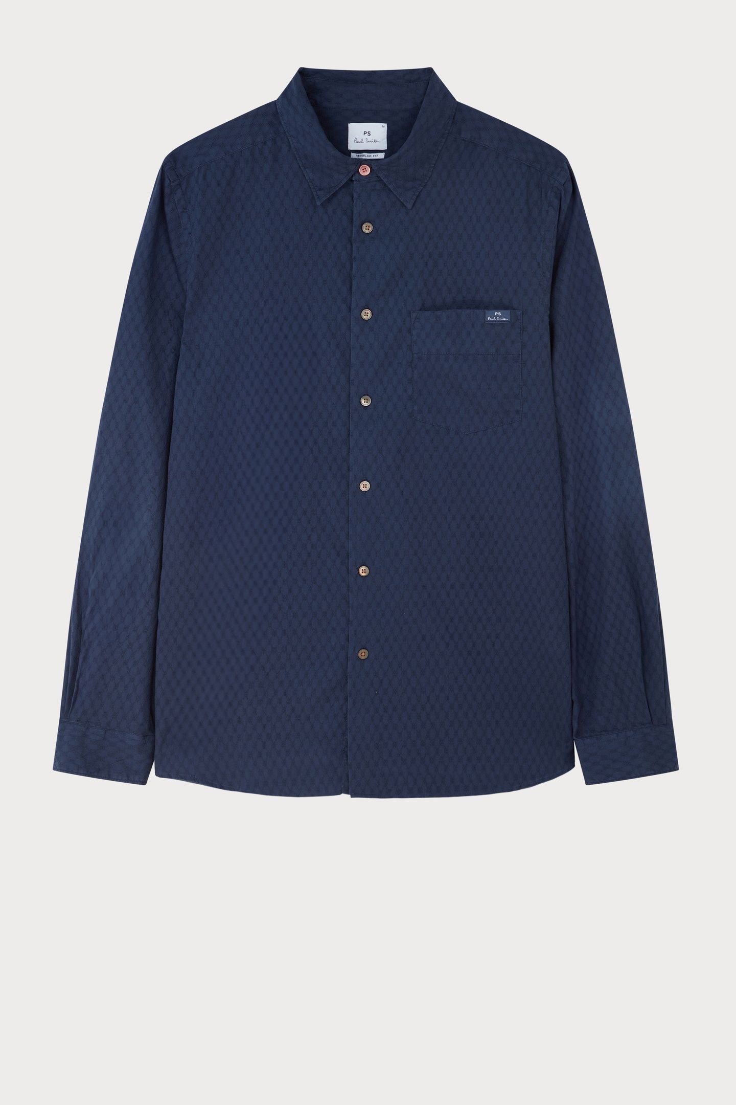 MENS LS REGULAR FIT SHIRT NAVY 1