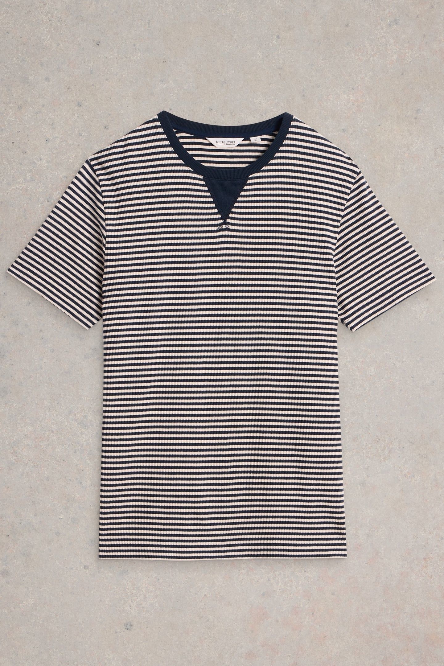 STRIPED RIB TEE NAVY MULTI 3