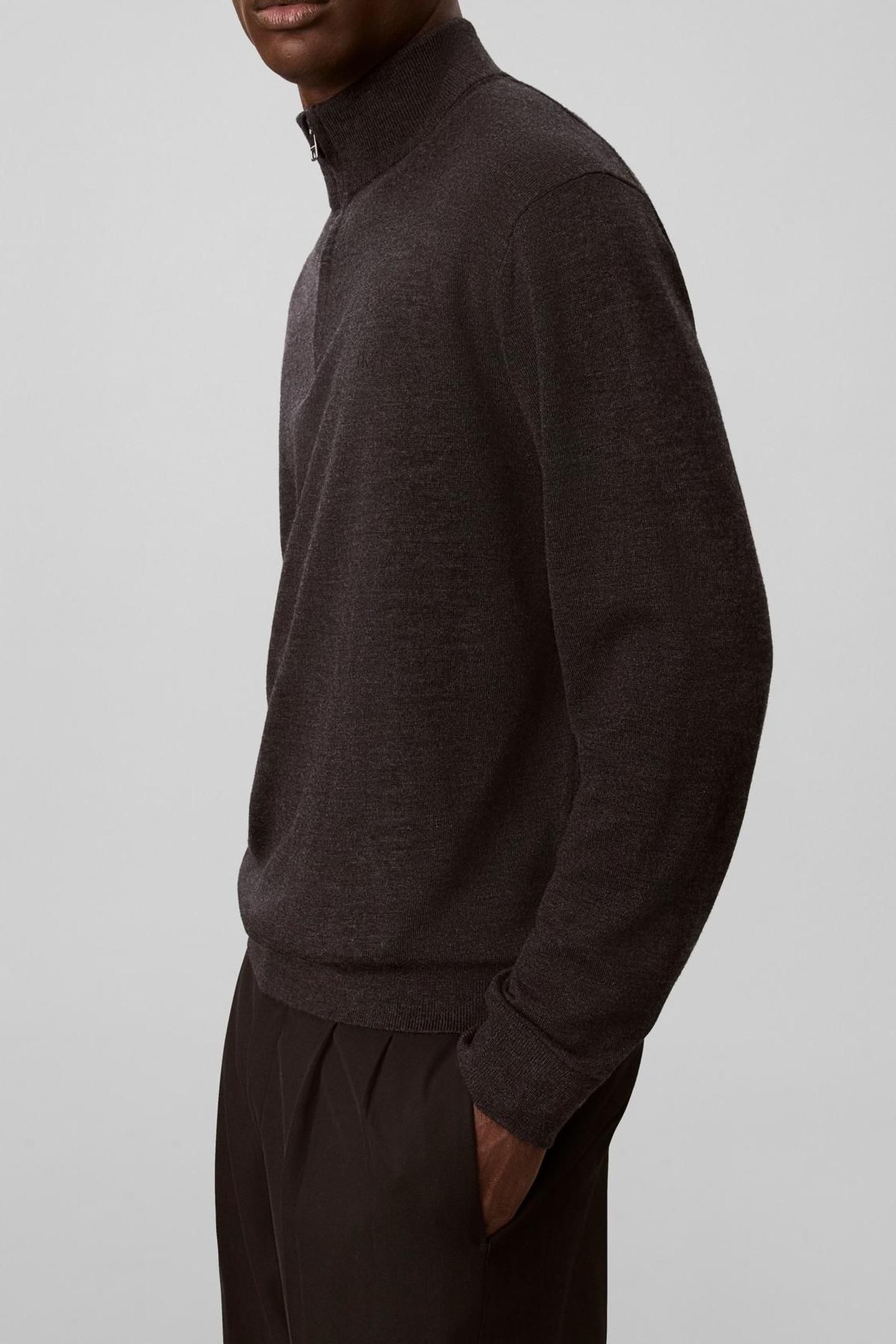 LS 100% MERINO QUARTER ZIP GUNMETAL HEATHER 6