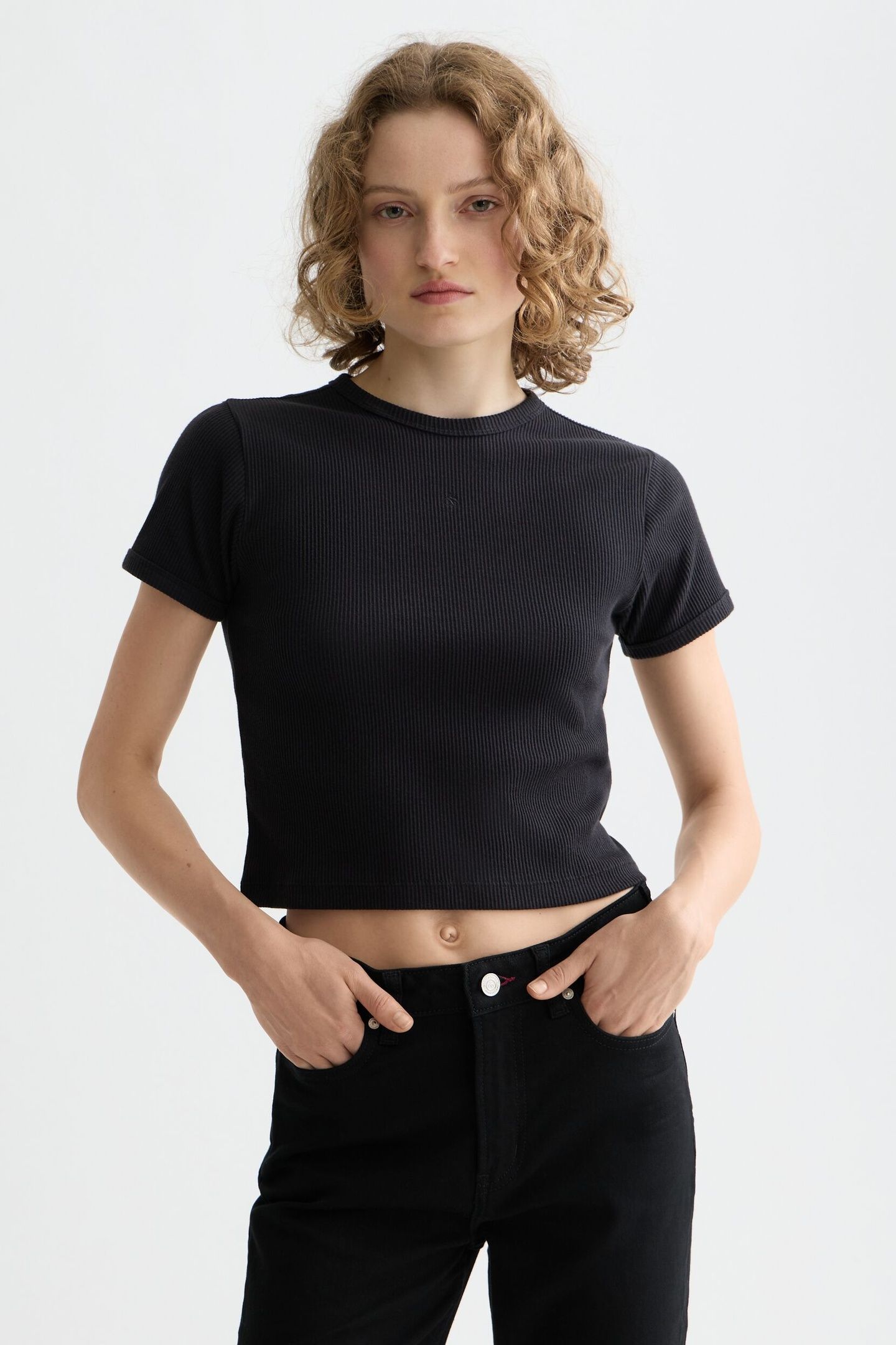 BABY RIB T-SHIRT BLACK 1