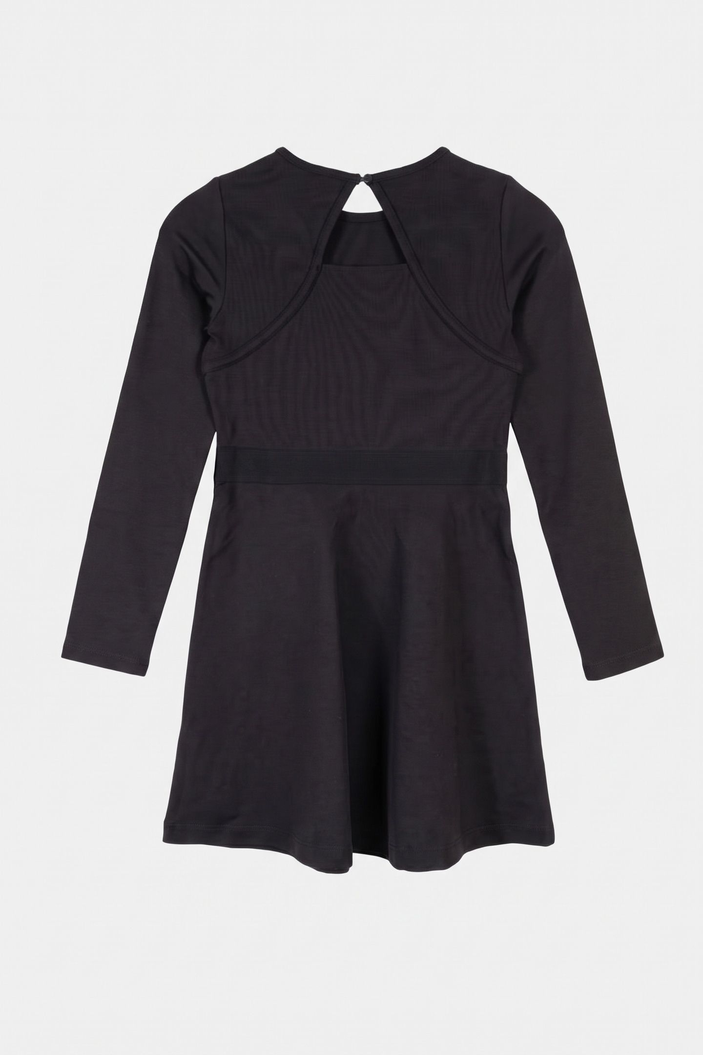 GIRLS PUNTO LOGO DRESS LS BLACK 2