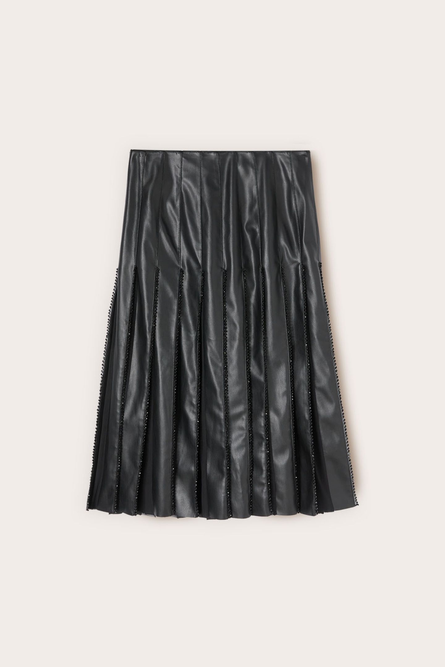 PLEATED SKIRT IN SMART COUTURE COATED FABRIC BLACK 5