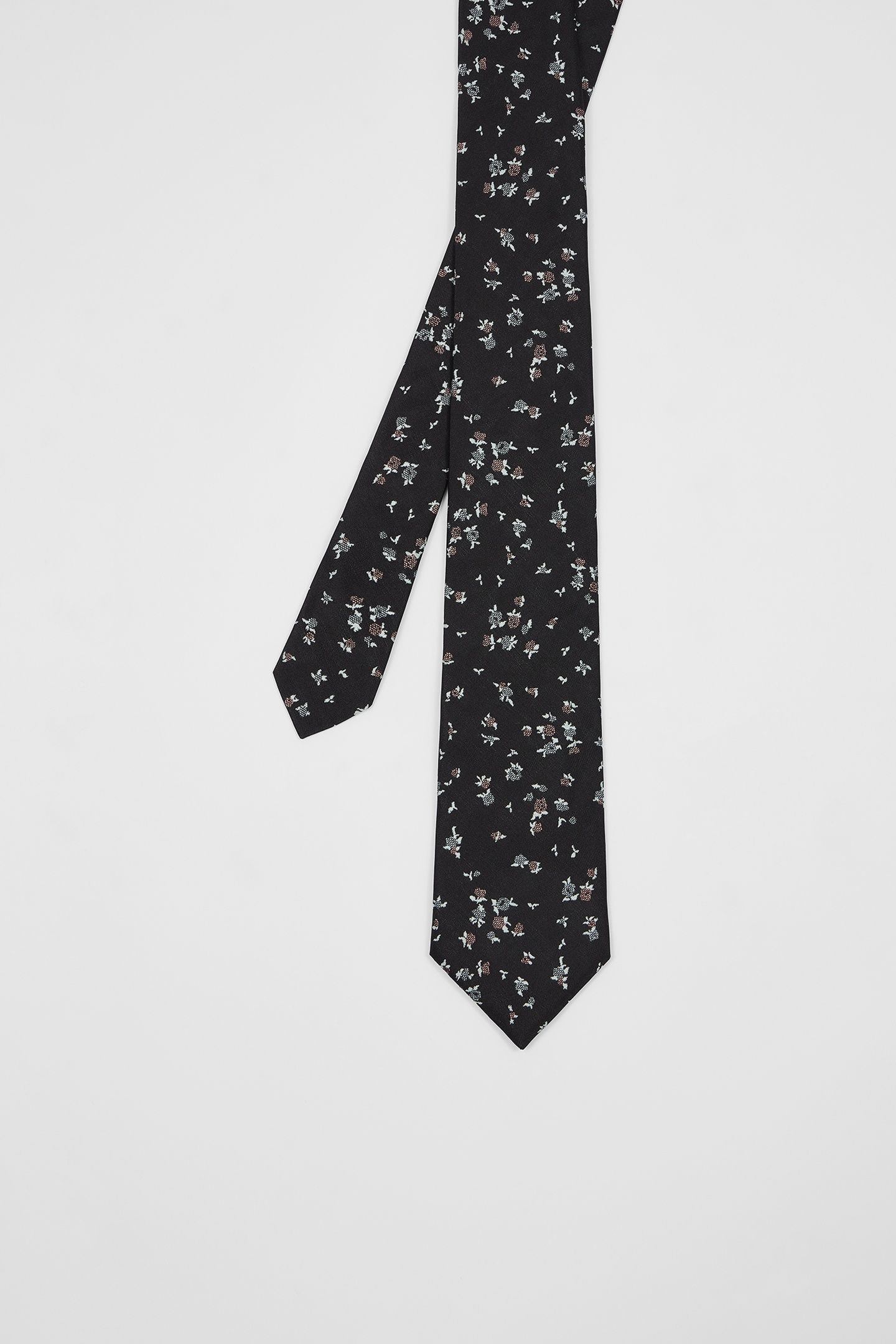 MEN TIE ART FLORAL BLACK 1