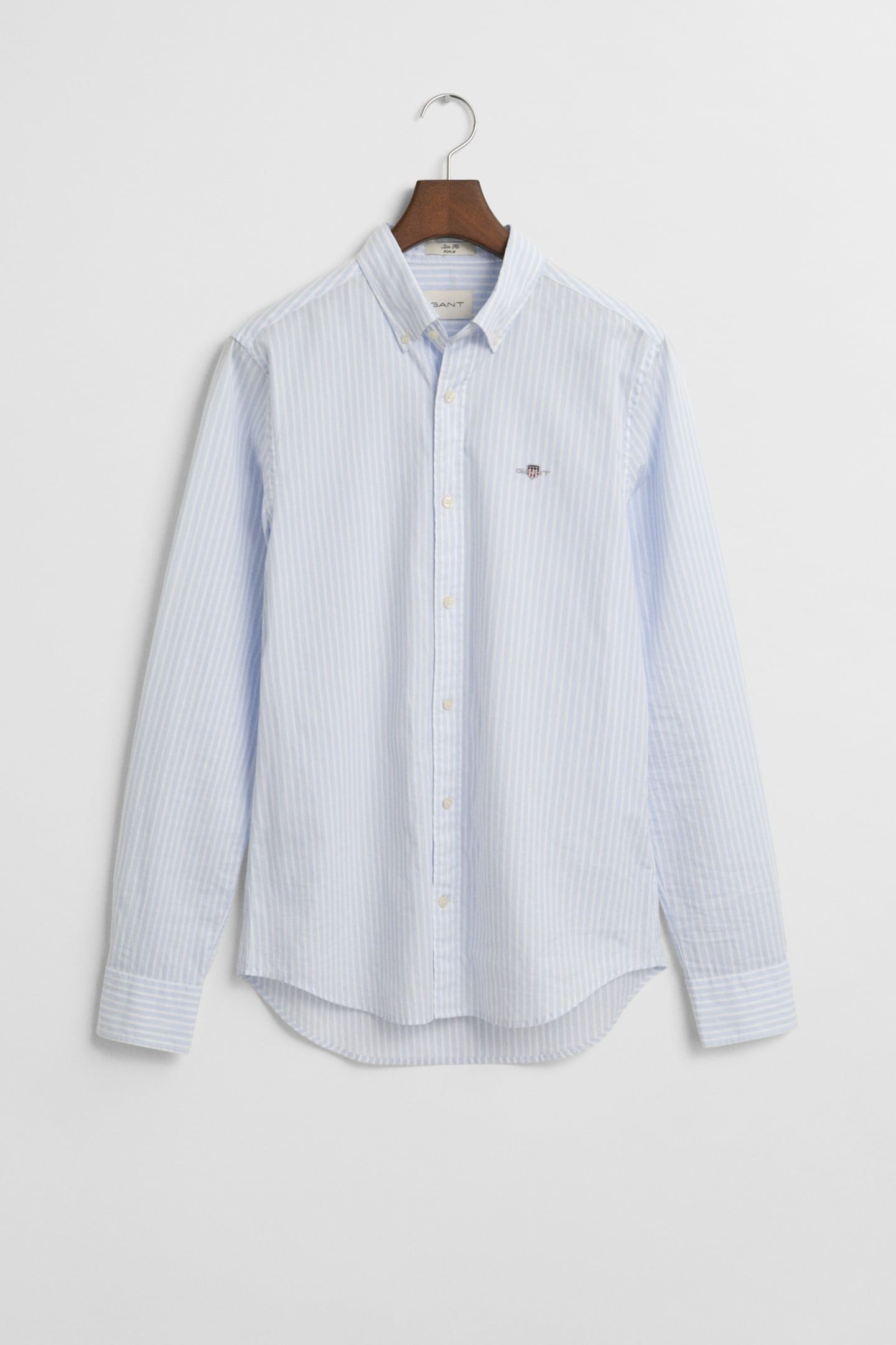 SLIM CLASSIC POPLIN STRIPE SHIRT LIGHT BLUE 2