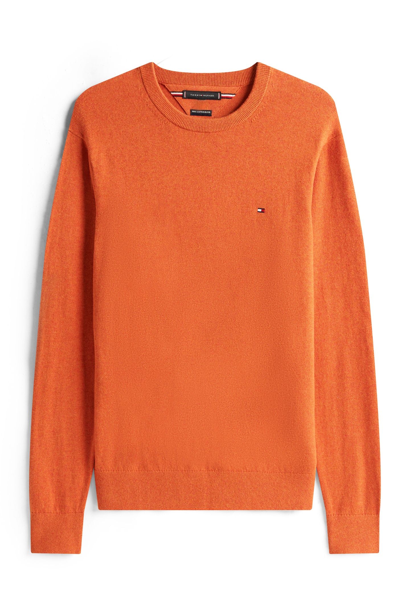 PIMA COTTON CASHMERE SWEATER BRILLIANT ORANGE HEATHER 4