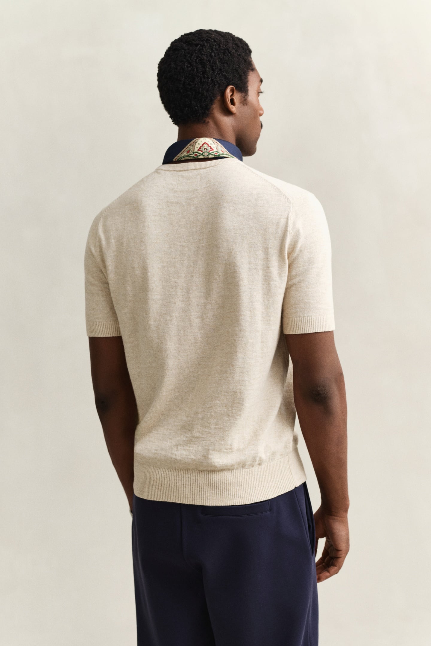 SLUB COTTON LINEN SS C-NECK SEED MELANGE 2