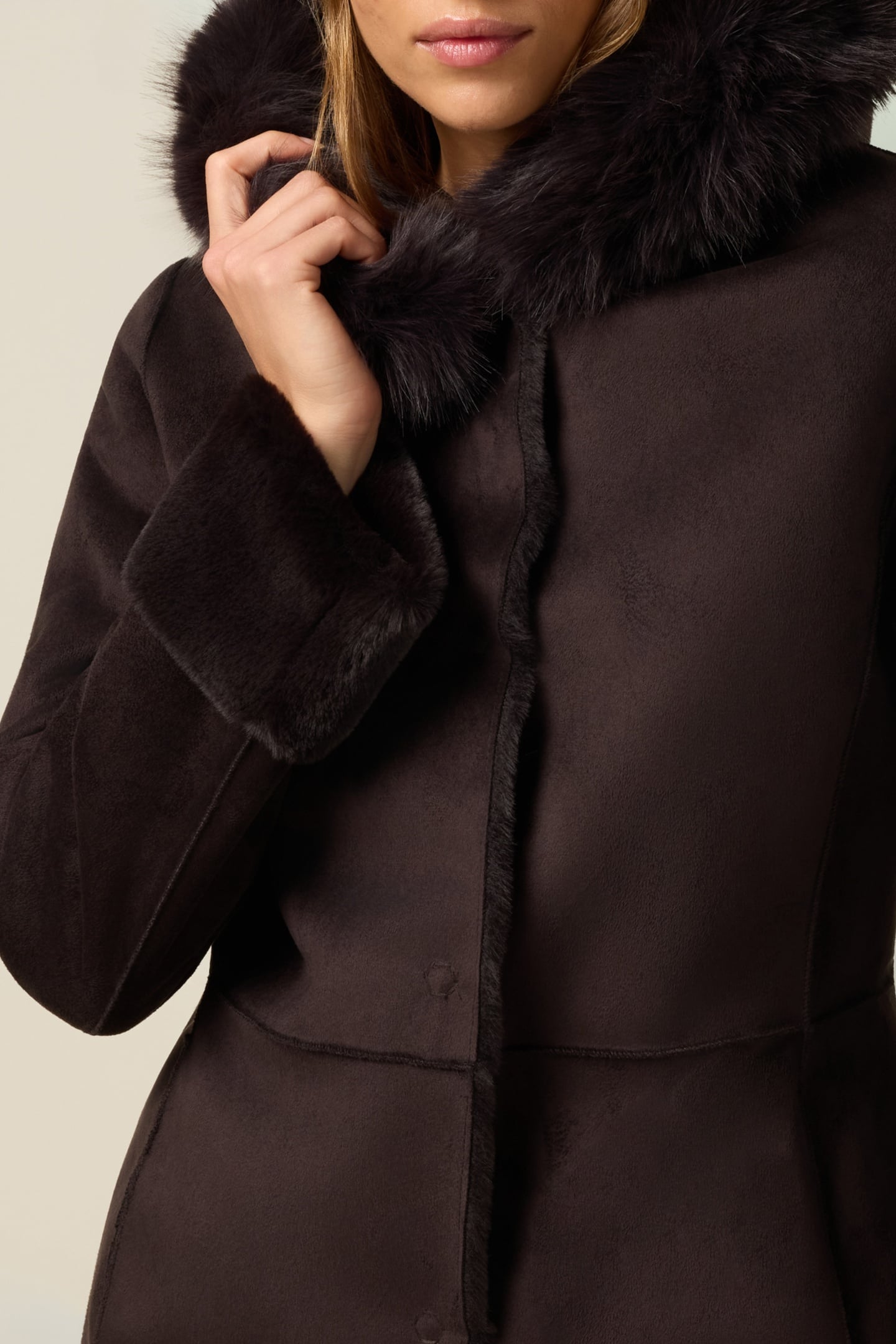 SOFT FABRIC COAT BROWN 4