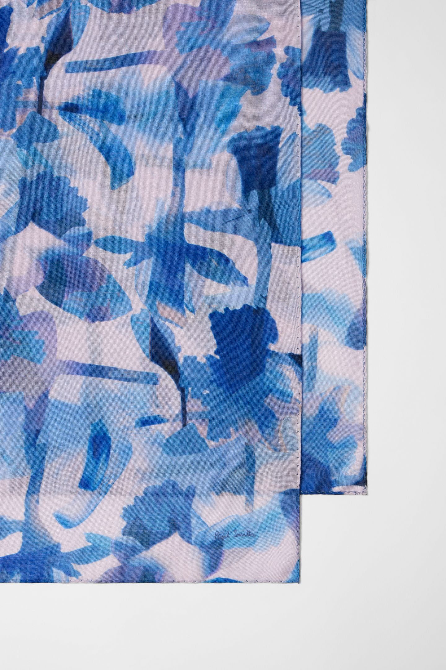 WOMEN SCARF PAINT FLORAL LIGHT PURPLE 4